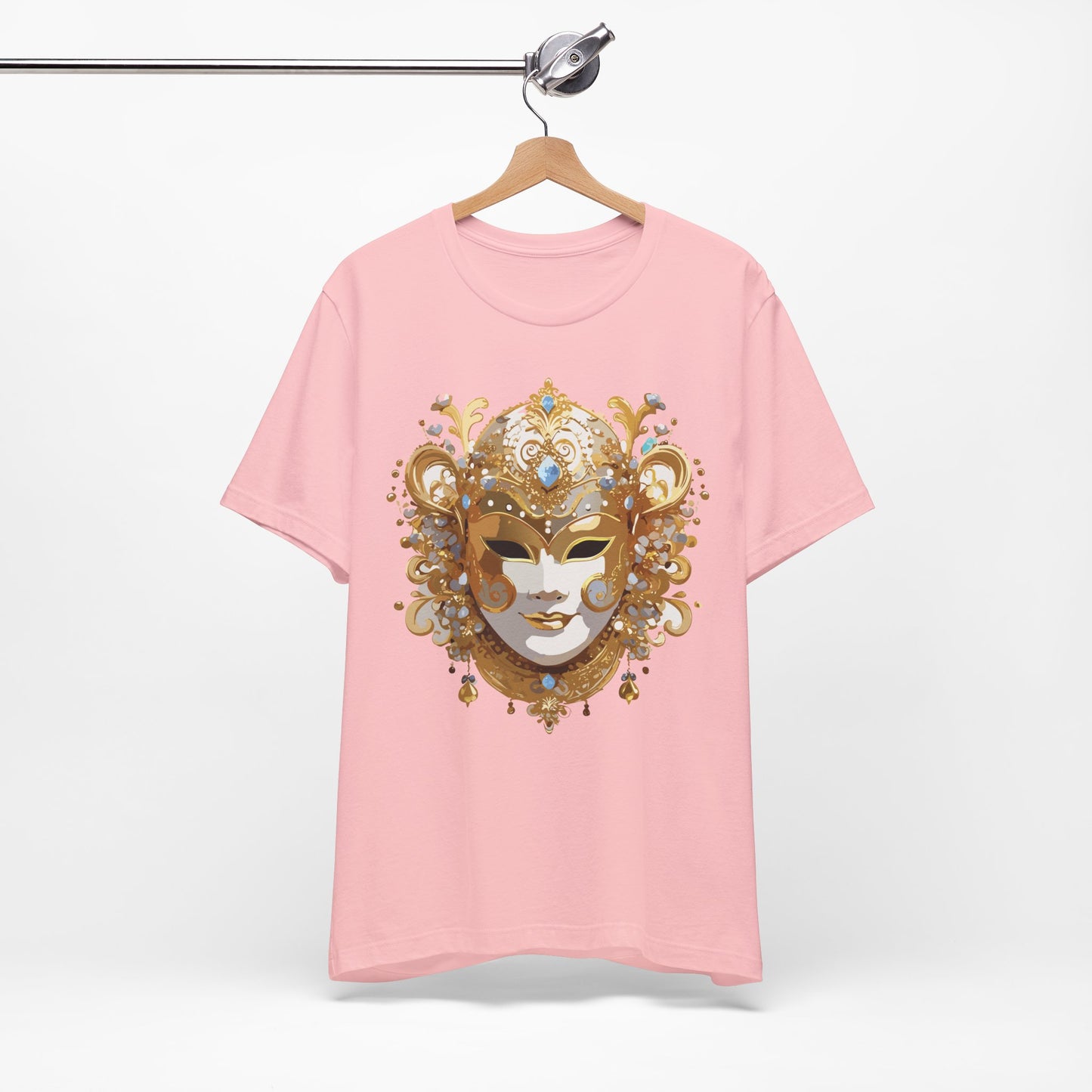 Mask Shirt, Shirt with Mask, Tee Shirt with Gold Face
