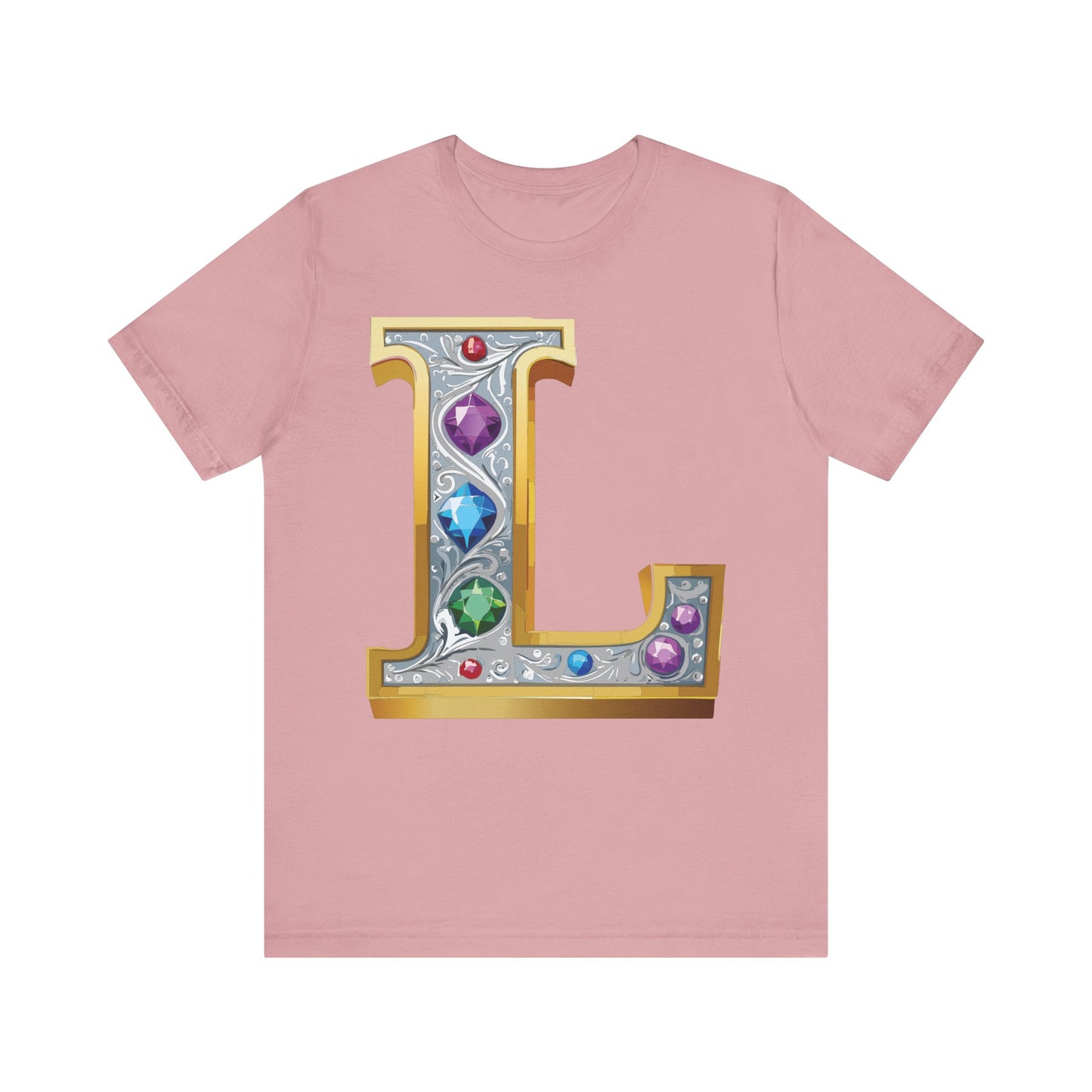 Letter Shirt, Shirt with Letters, Tee Shirt with Gold Letter, Shirt with Antique Letters