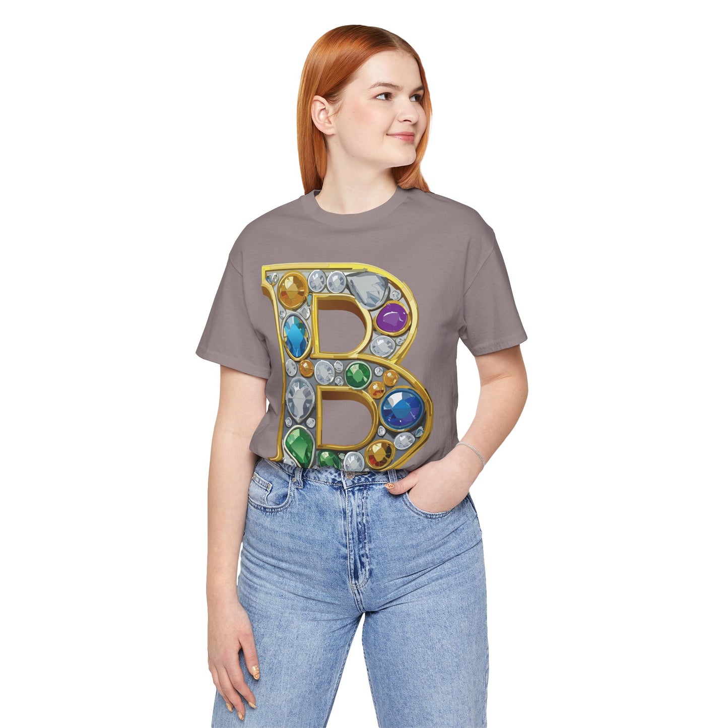 Letter Shirt, Shirt with Letters, Tee Shirt with Gold Letter, Shirt with Antique Letters