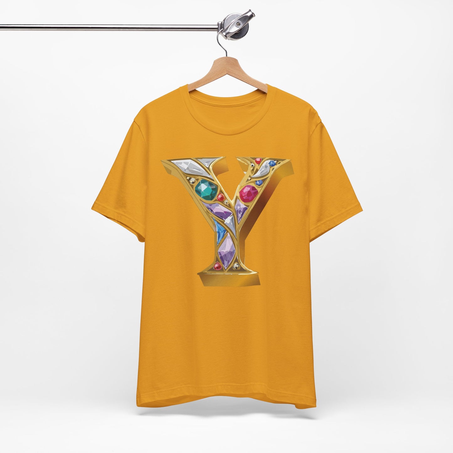 Letter Shirt, Shirt with Letters, Tee Shirt with Gold Letter, Shirt with Antique Letters