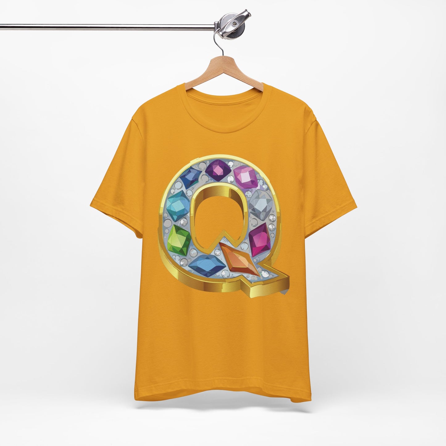 Letter Shirt, Shirt with Letters, Tee Shirt with Gold Letter, Shirt with Antique Letters
