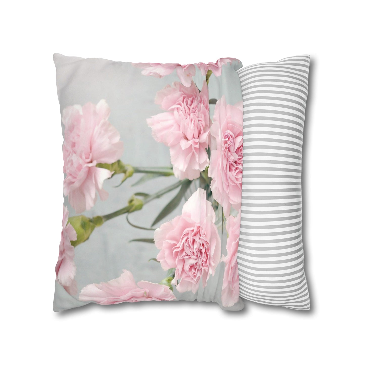 Floral Faux Suede Square Pillowcase