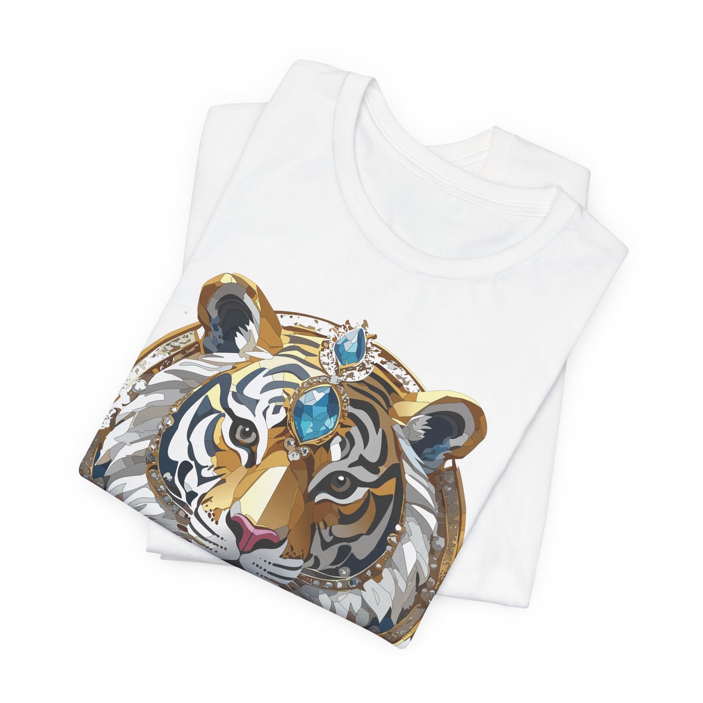 Animal Shirt, Shirt with Animal, Tee Shirt with Gold Animal Medal, Shirt with Antique Animal Medallion