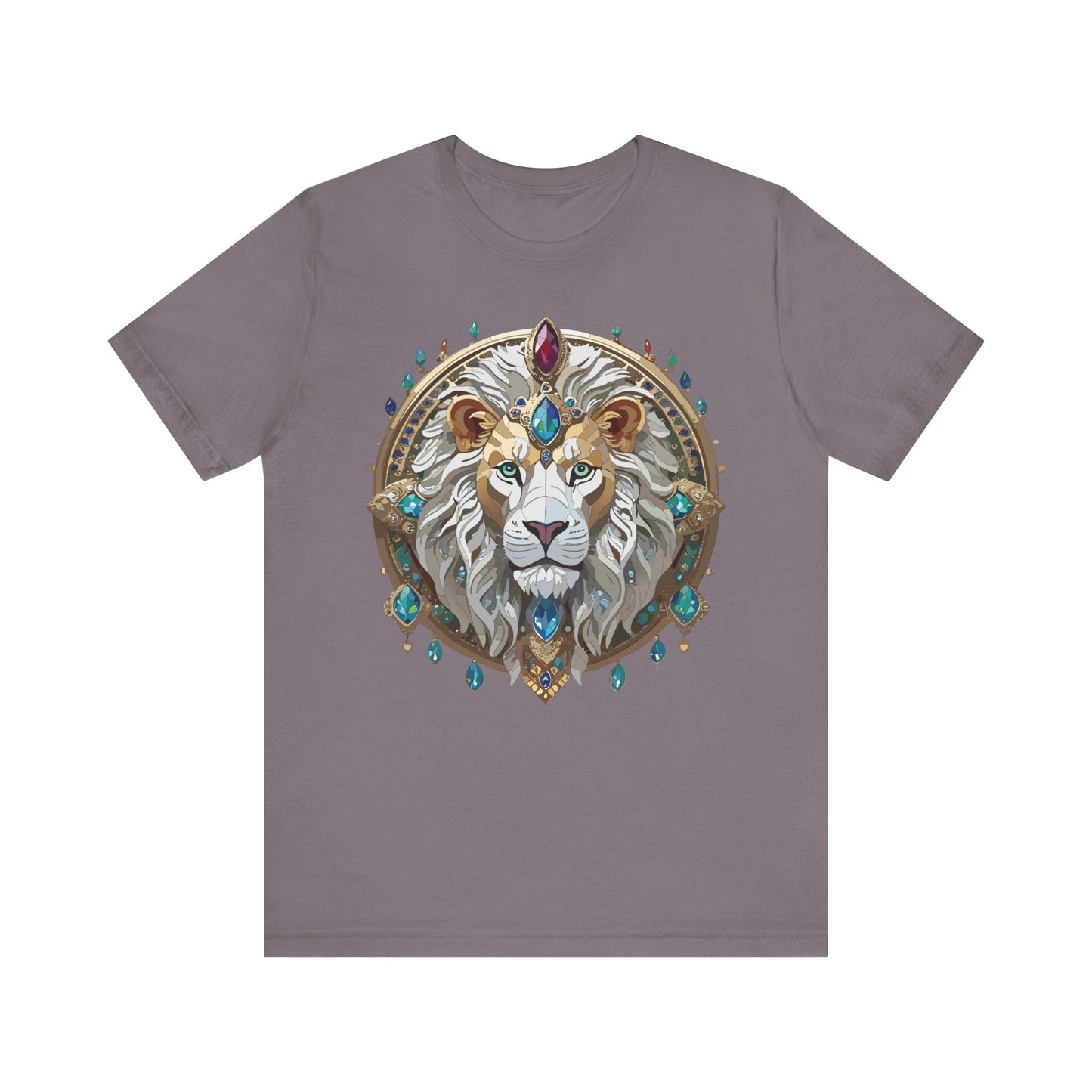 Animal Shirt, Shirt with Animal, Tee Shirt with Gold Animal Medal, Shirt with Antique Animal Medallion