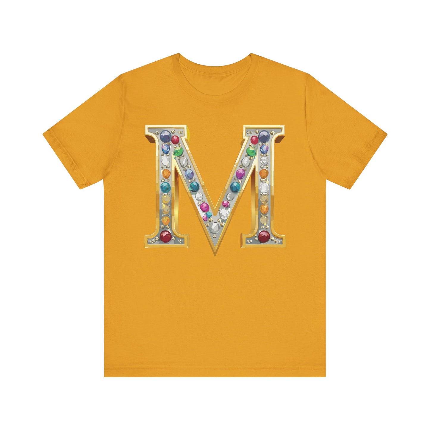 Letter Shirt, Shirt with Letters, Tee Shirt with Gold Letter, Shirt with Antique Letters