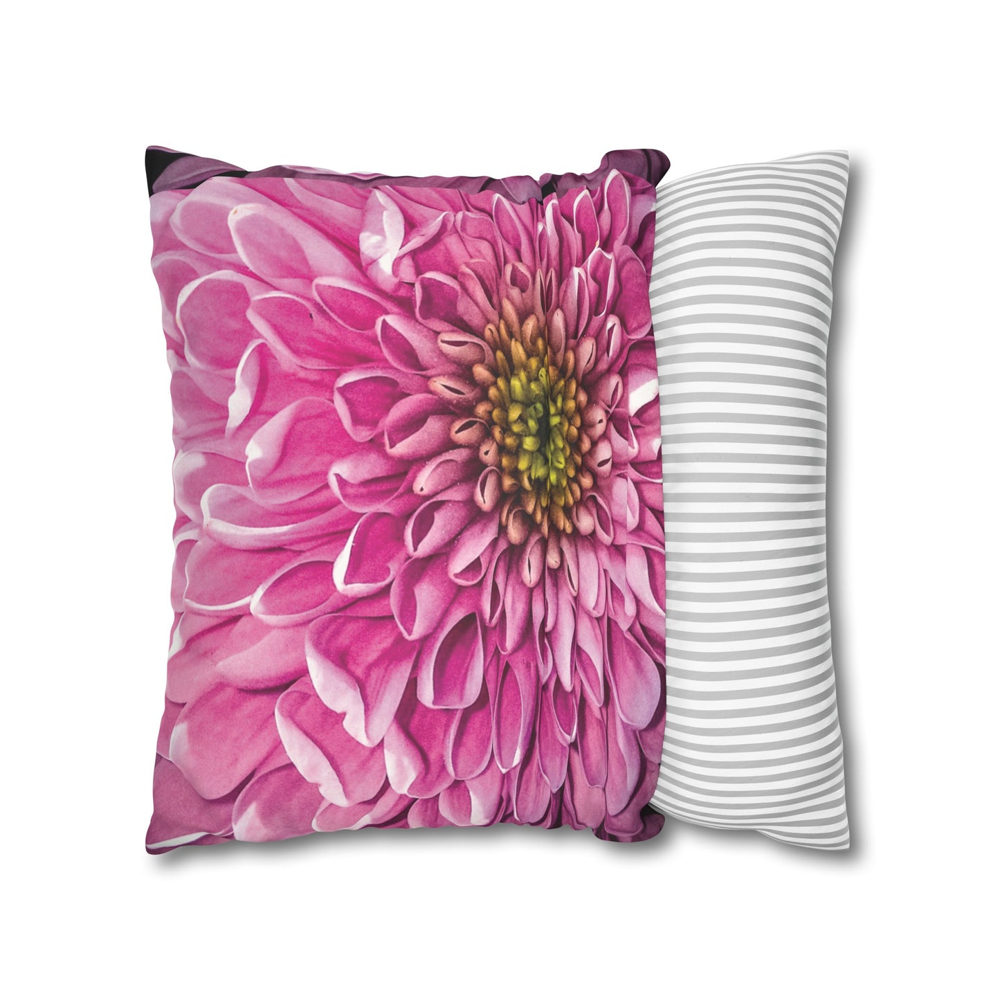 Floral Faux Suede Square Pillowcase