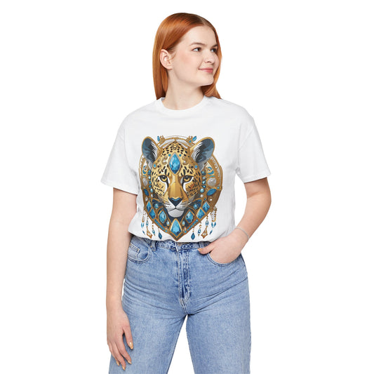 Animal Shirt, Shirt with Animal, Tee Shirt with Gold Animal Medal, Shirt with Antique Animal Medallion