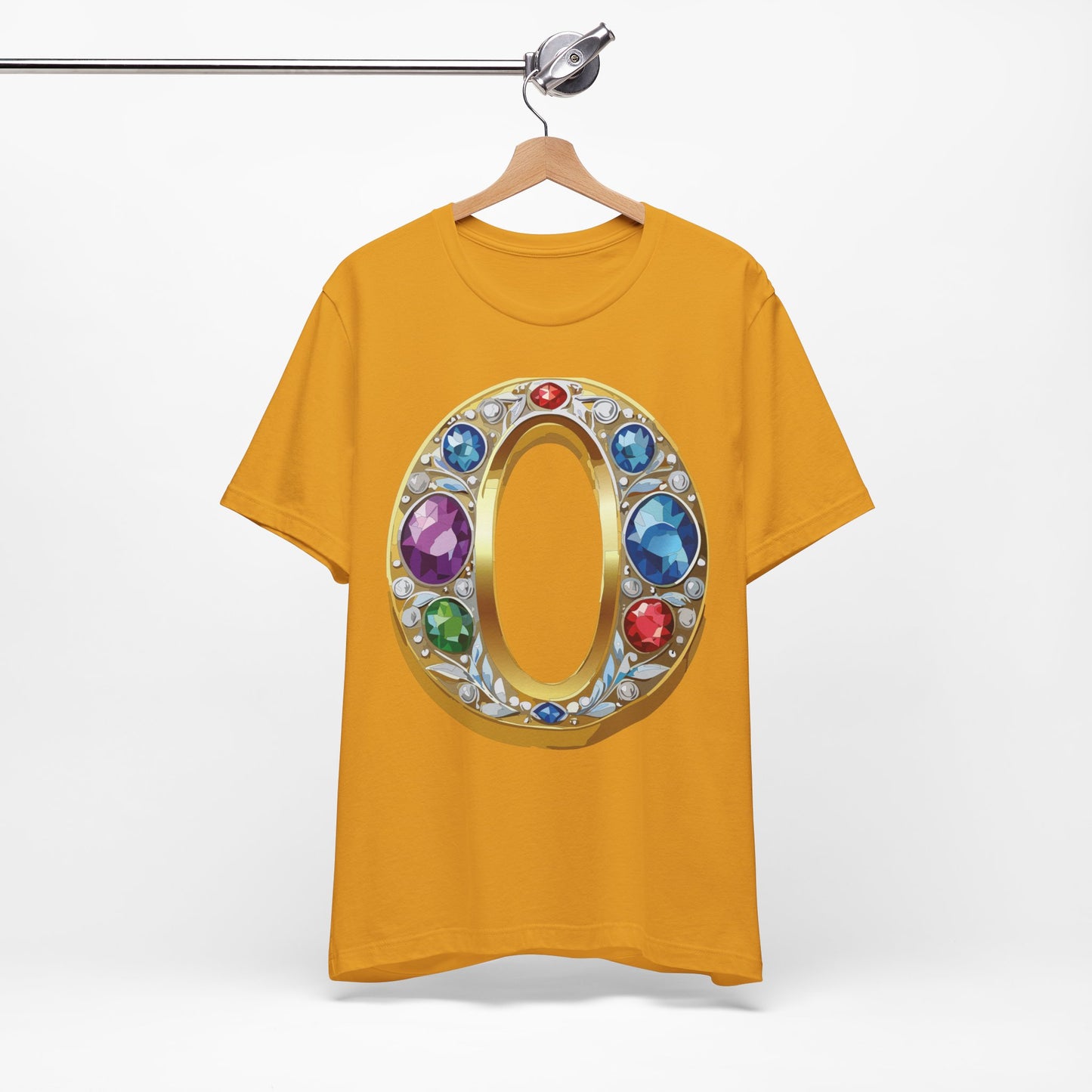 Letter Shirt, Shirt with Letters, Tee Shirt with Gold Letter, Shirt with Antique Letters