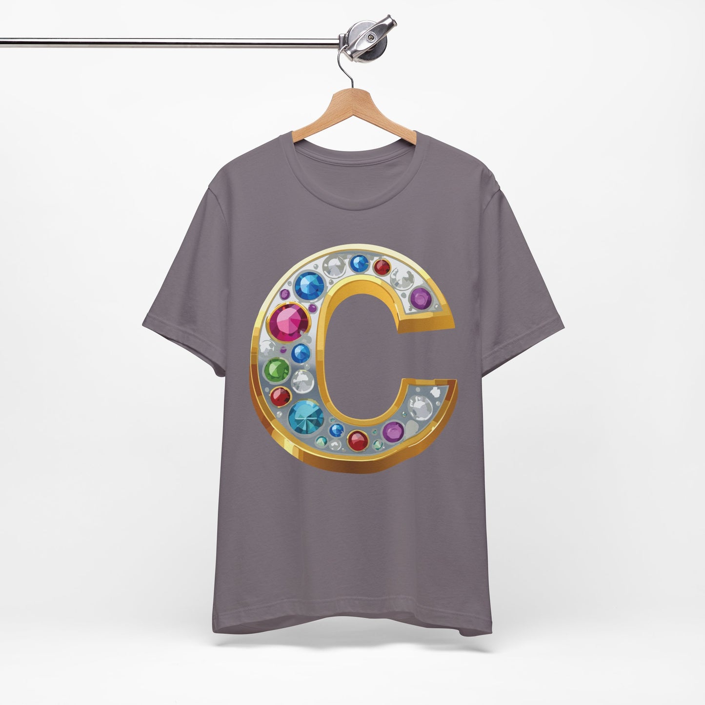 Letter Shirt, Shirt with Letters, Tee Shirt with Gold Letter, Shirt with Antique Letters