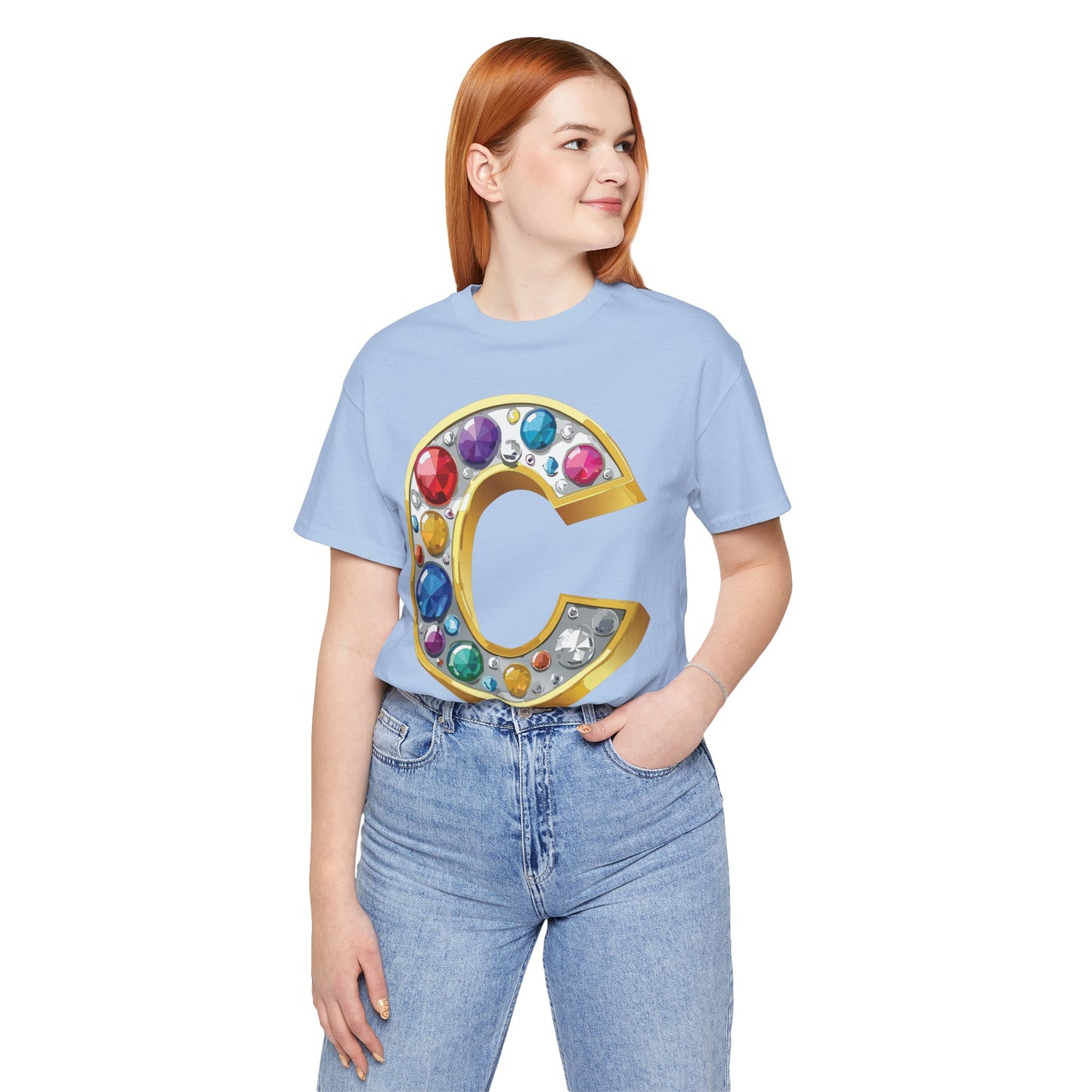 Letter Shirt, Shirt with Letters, Tee Shirt with Gold Letter, Shirt with Antique Letters