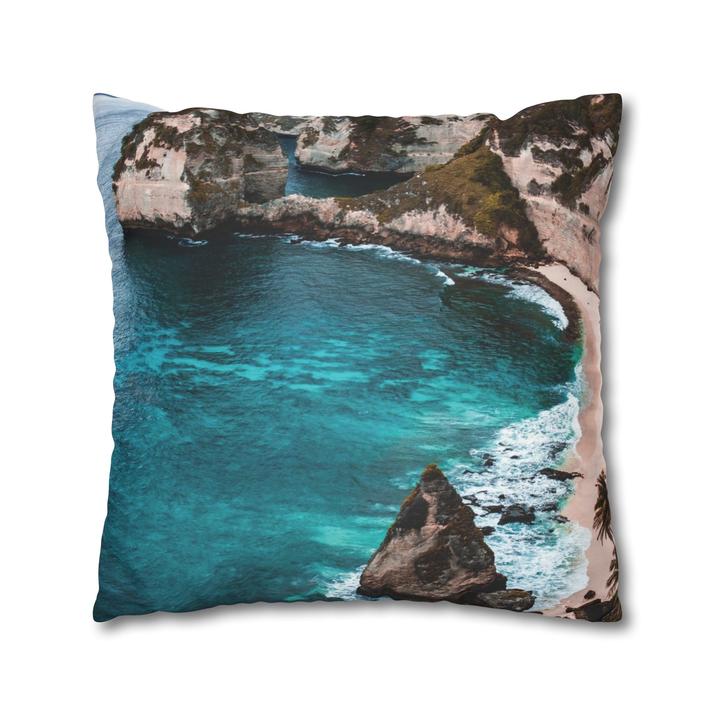 Beach Faux Suede Square Pillowcase