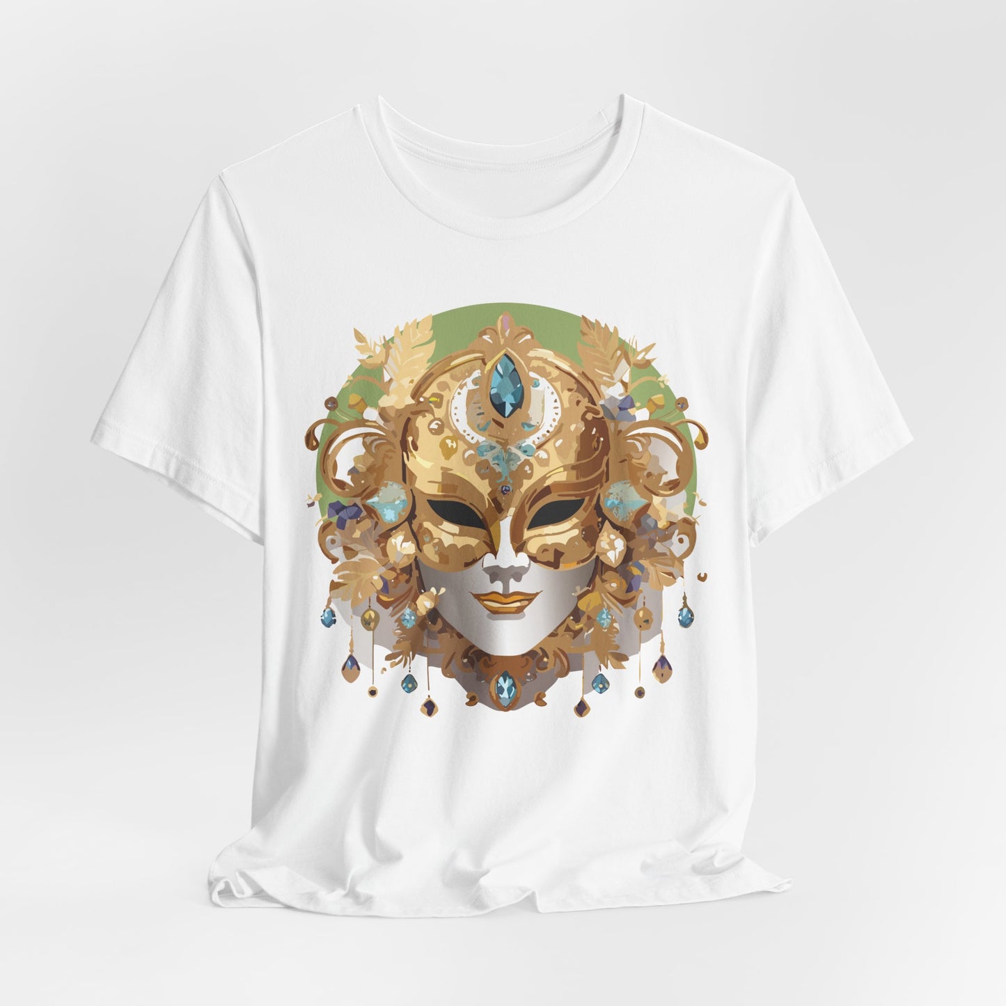 Mask Shirt, Shirt with Mask, Tee Shirt with Gold Face