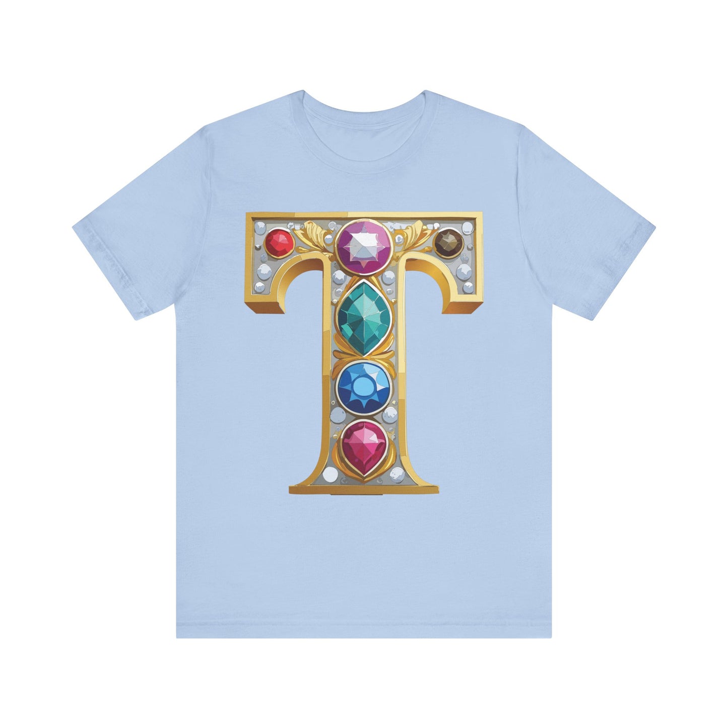 Letter Shirt, Shirt with Letters, Tee Shirt with Gold Letter, Shirt with Antique Letters