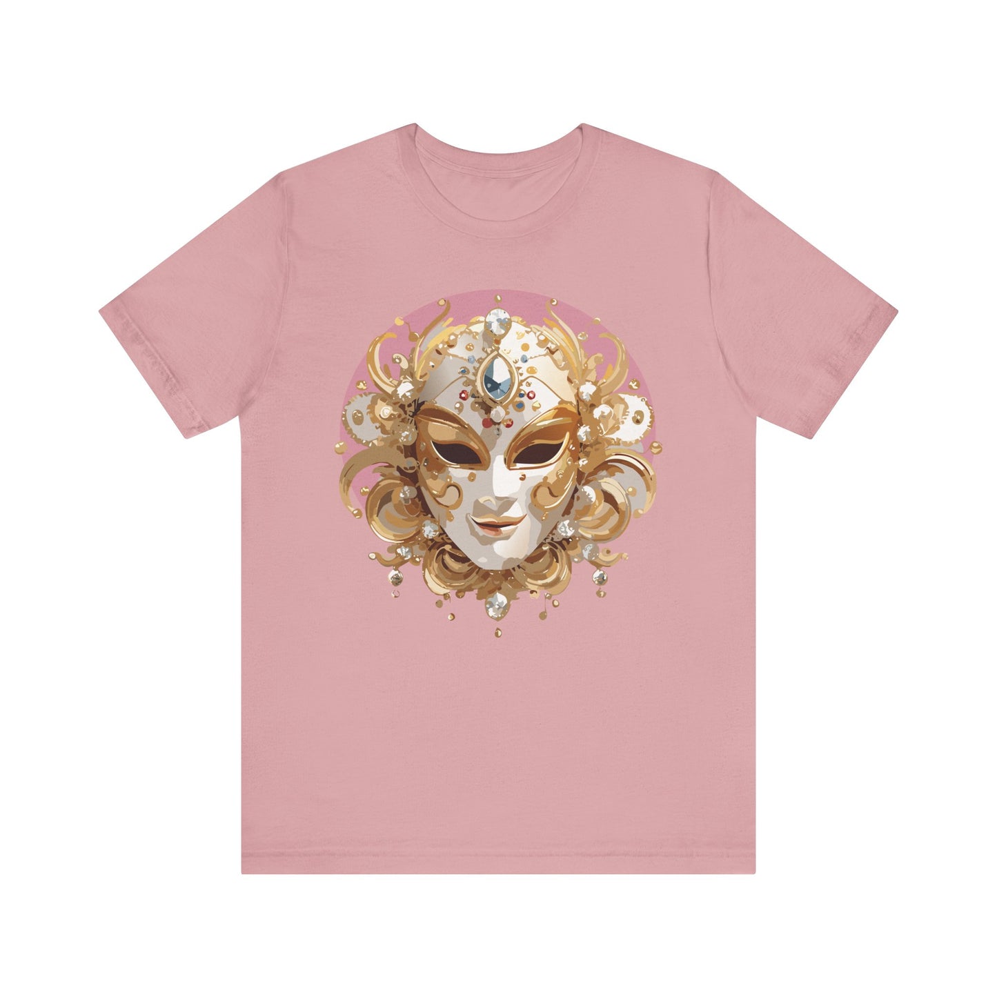 Mask Shirt, Shirt with Mask, Tee Shirt with Gold Face