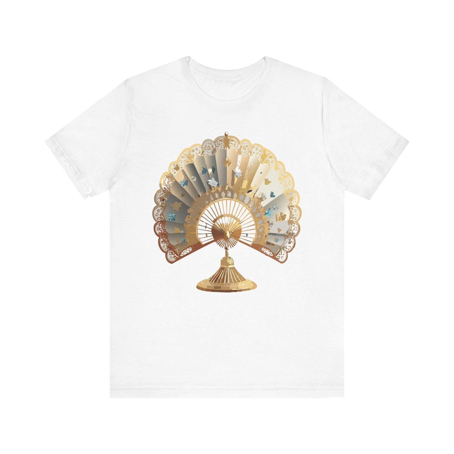 Fan shirt, Shirt with Fan, Tee Shirt with Gold Blower