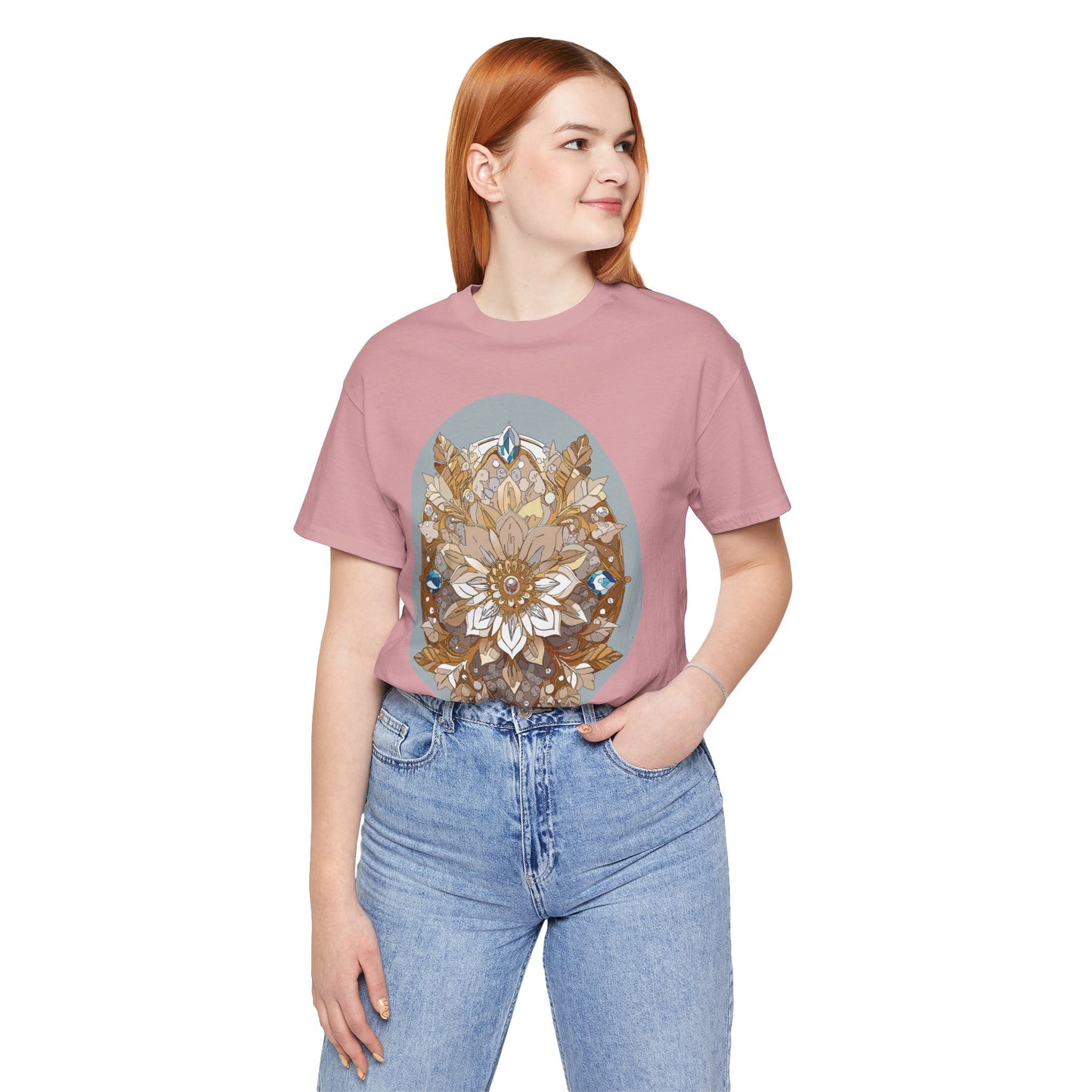 Floral Shirt, Flower Shirt, Tee Shirt with Antique Flower