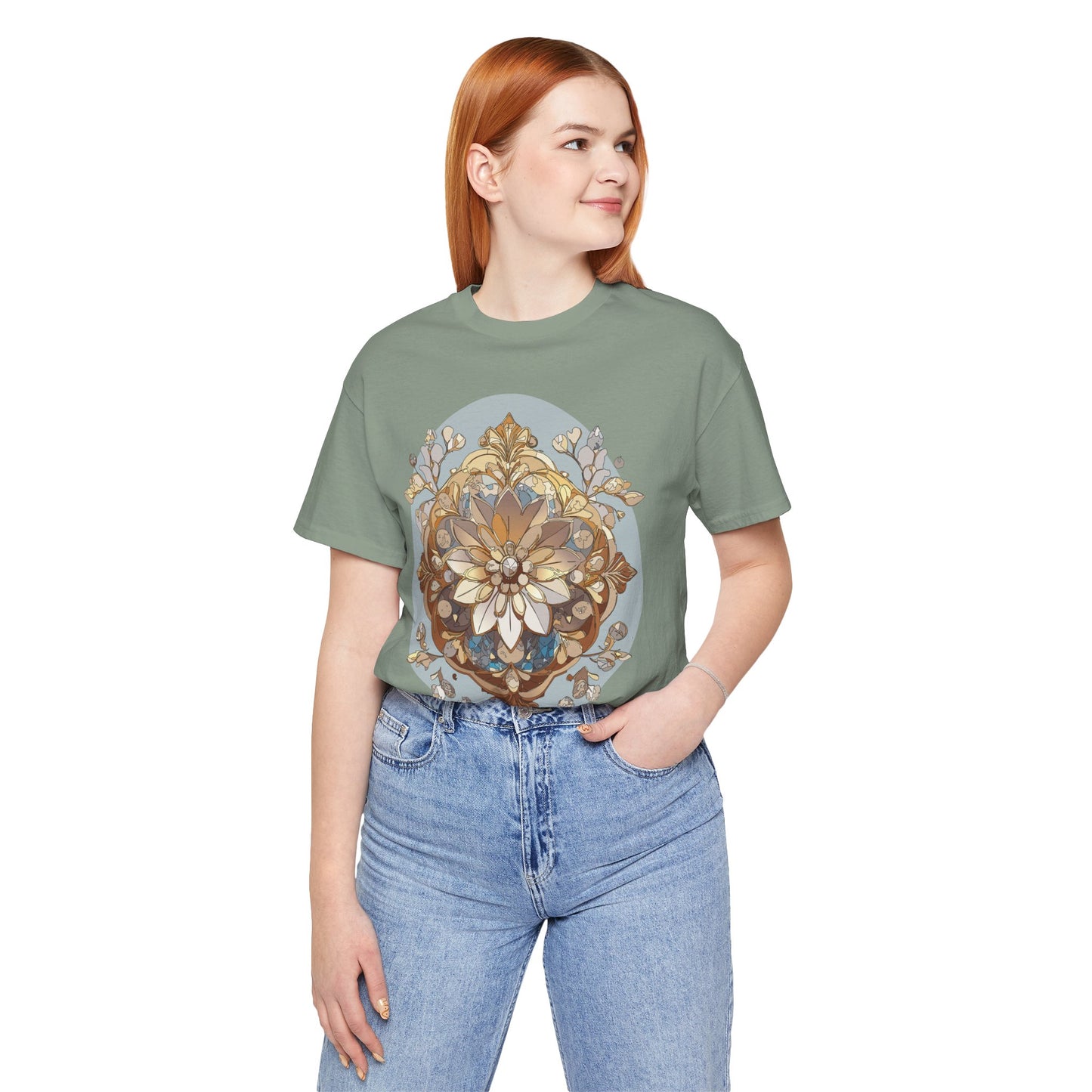 Floral Shirt, Flower Shirt, Tee Shirt with Antique Flower