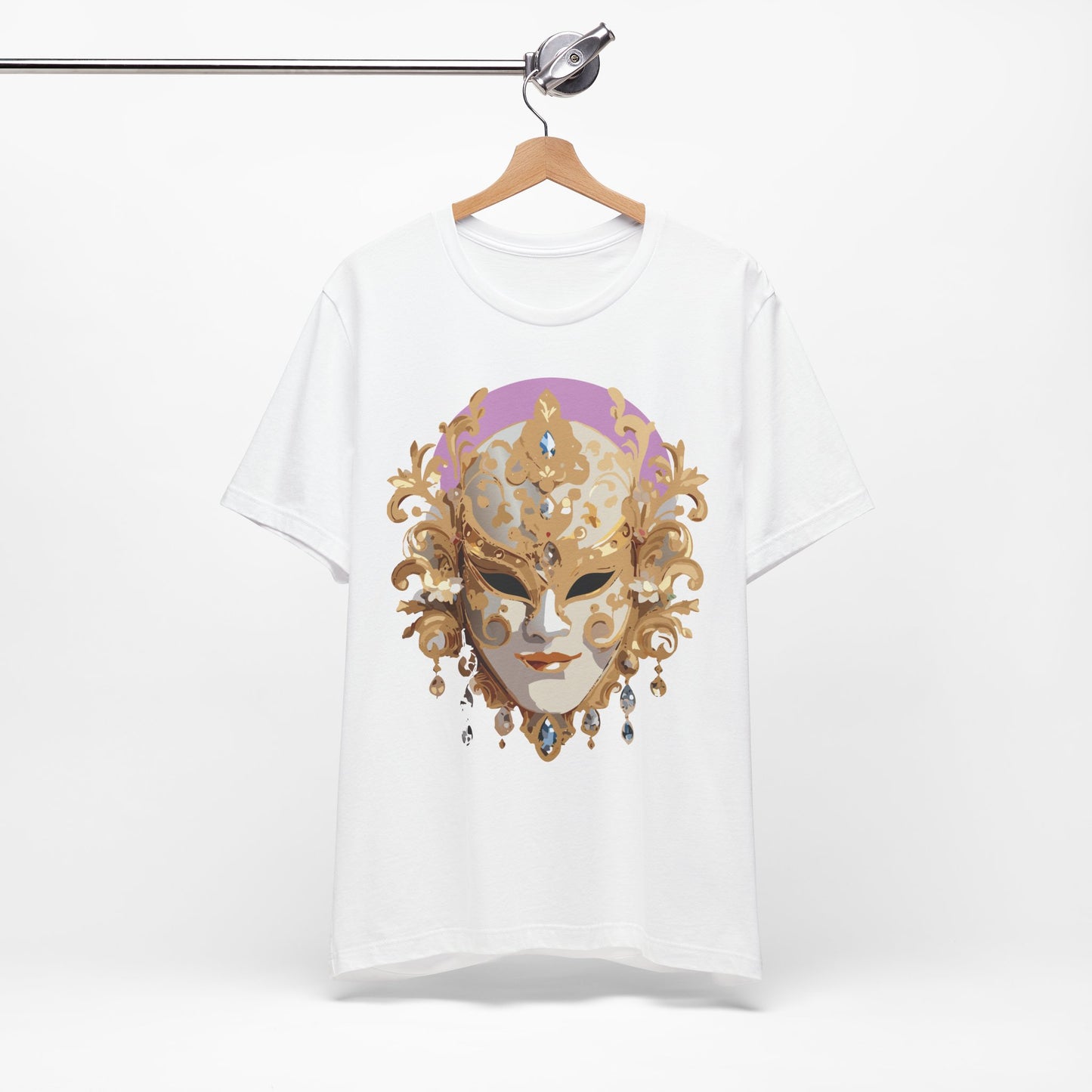 Mask Shirt, Shirt with Mask, Tee Shirt with Gold Face