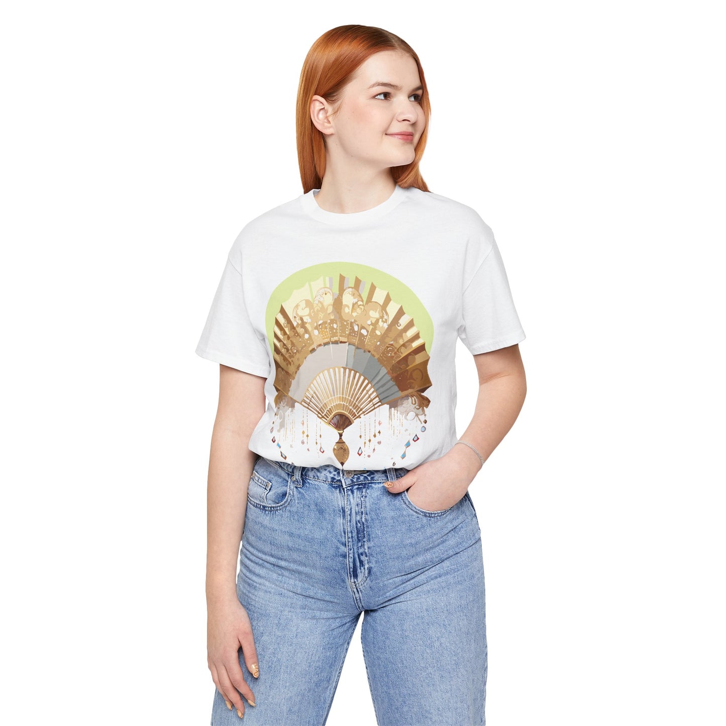 Fan shirt, Shirt with Fan, Tee Shirt with Gold Blower