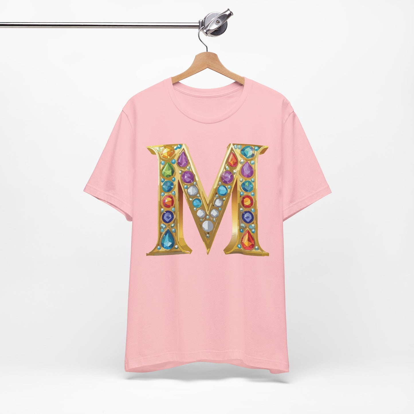 Letter Shirt, Shirt with Letters, Tee Shirt with Gold Letter, Shirt with Antique Letters