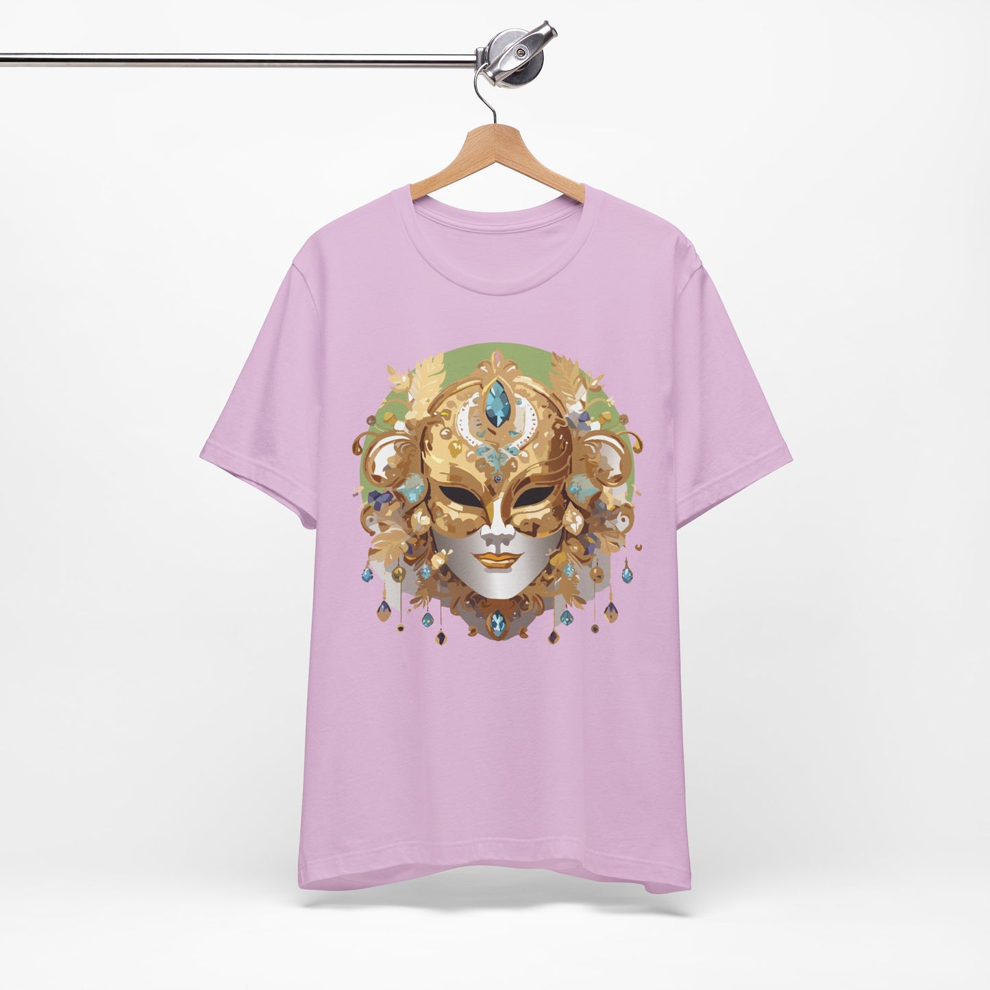 Mask Shirt, Shirt with Mask, Tee Shirt with Gold Face
