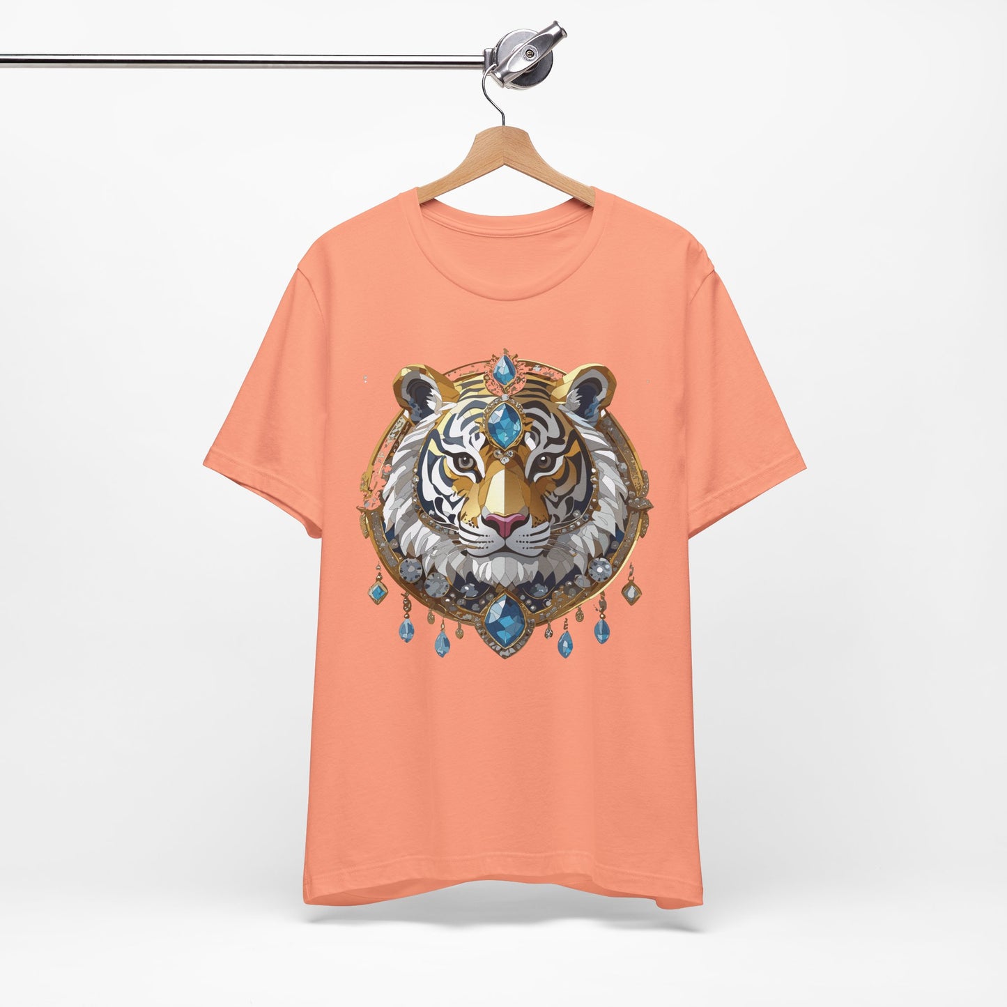 Animal Shirt, Shirt with Animal, Tee Shirt with Gold Animal Medal, Shirt with Antique Animal Medallion