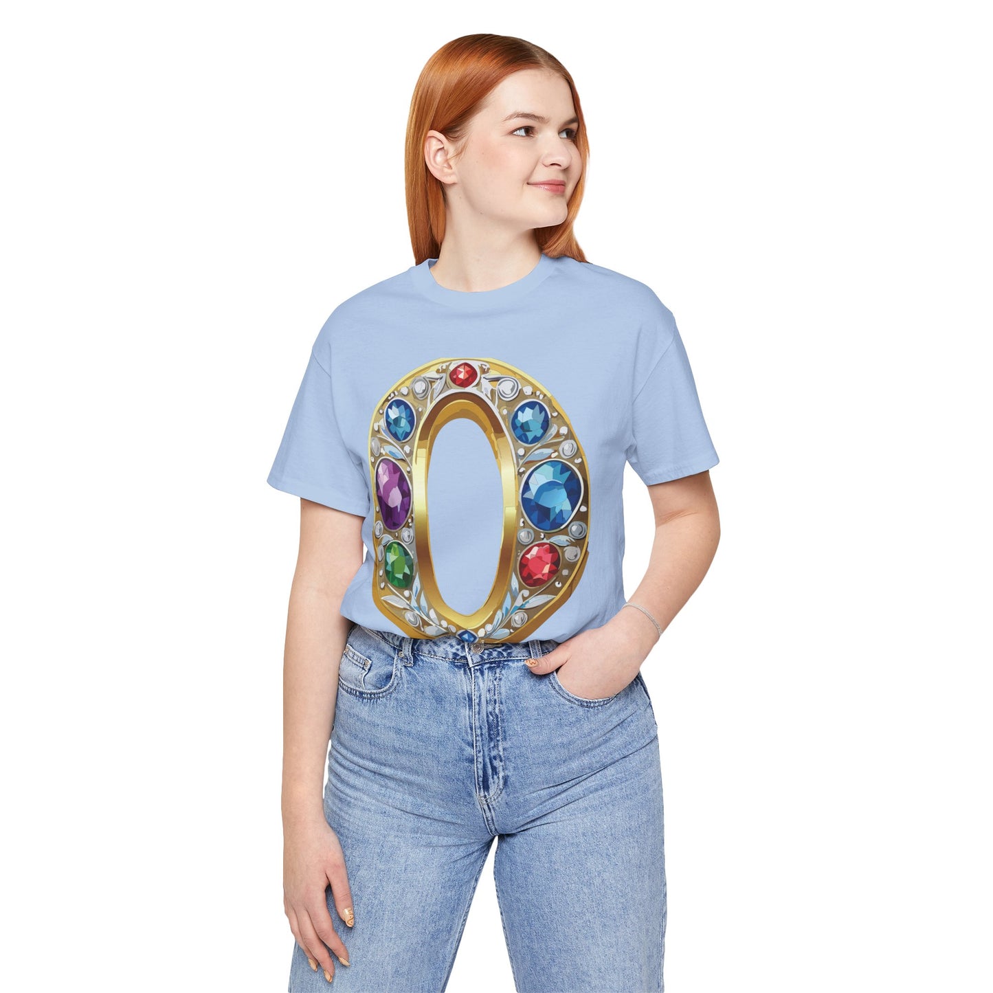 Letter Shirt, Shirt with Letters, Tee Shirt with Gold Letter, Shirt with Antique Letters