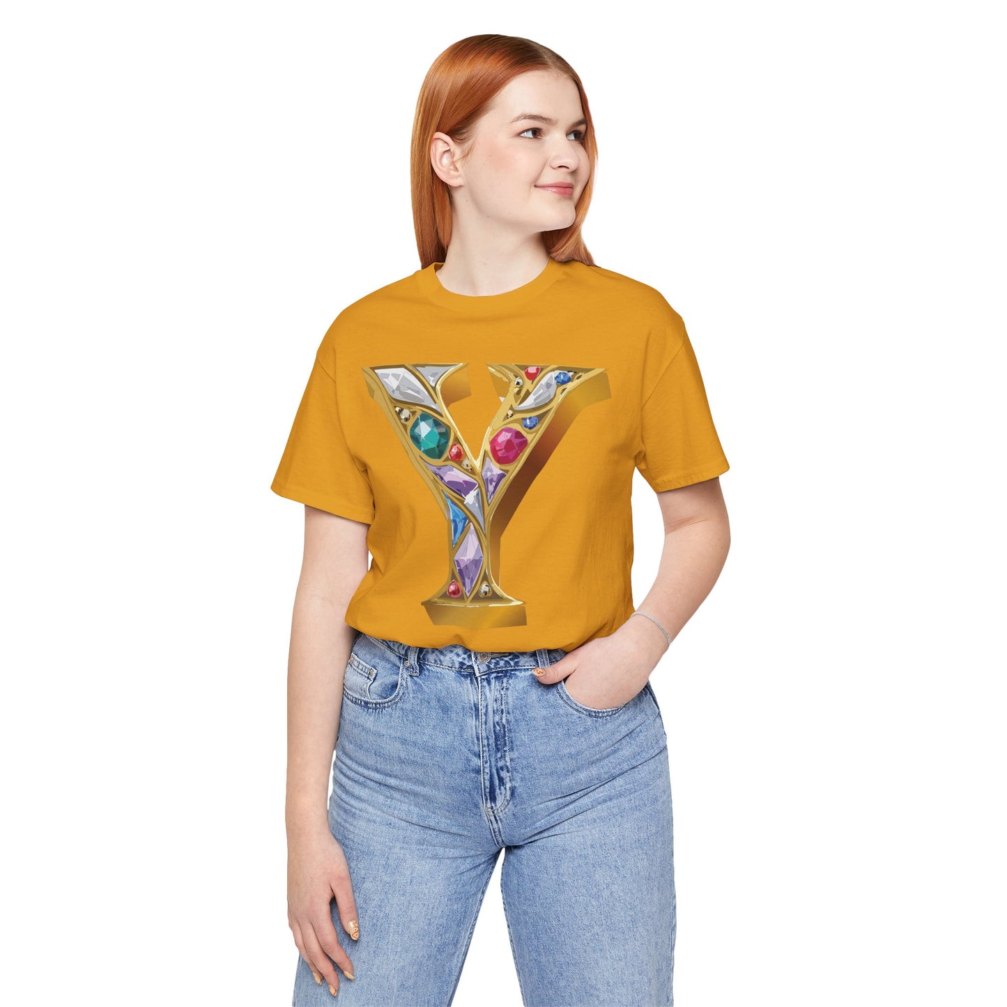 Letter Shirt, Shirt with Letters, Tee Shirt with Gold Letter, Shirt with Antique Letters