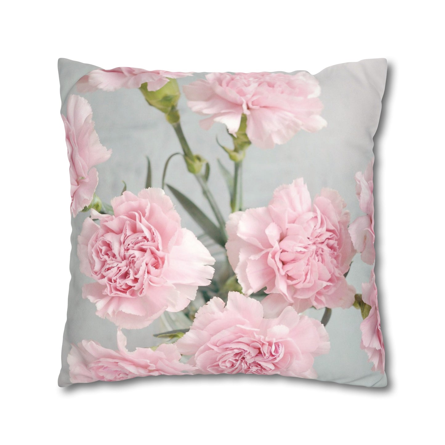 Floral Faux Suede Square Pillowcase