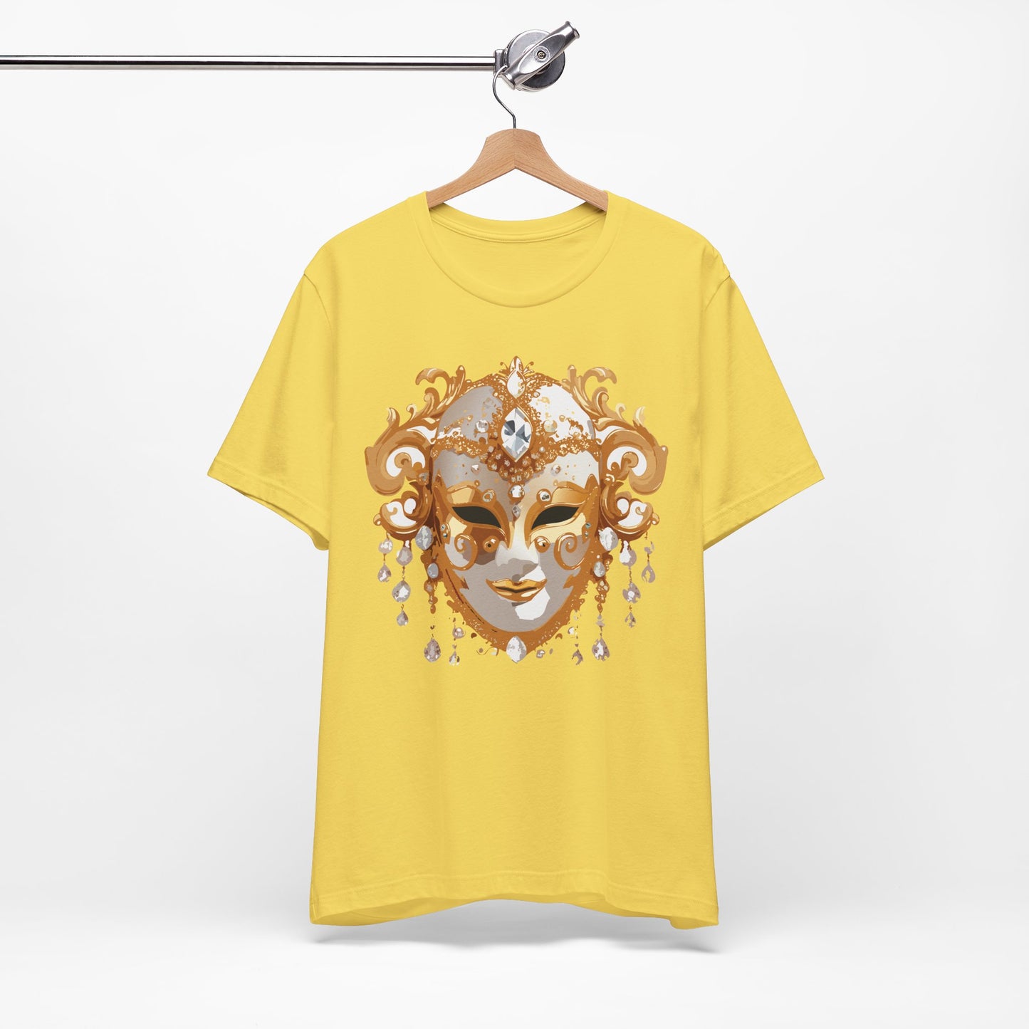 Mask Shirt, Shirt with Mask, Tee Shirt with Gold Face