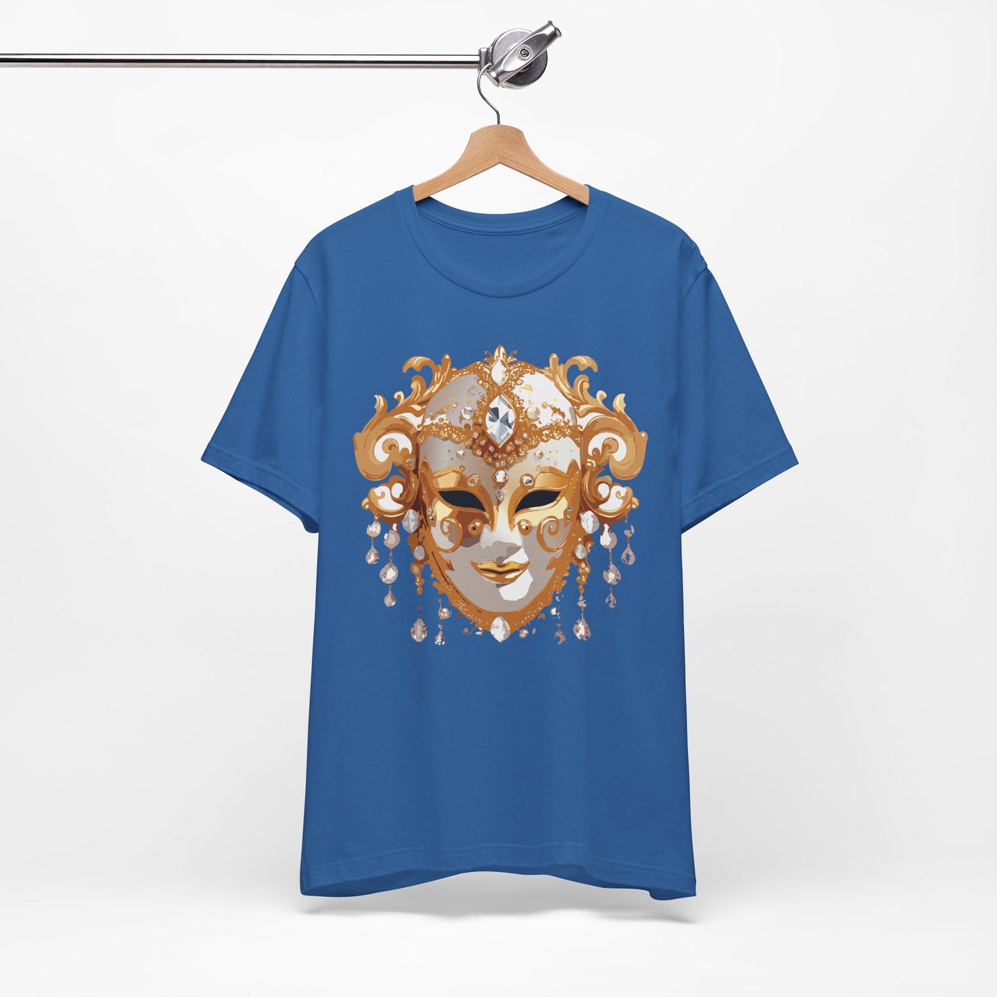 Mask Shirt, Shirt with Mask, Tee Shirt with Gold Face