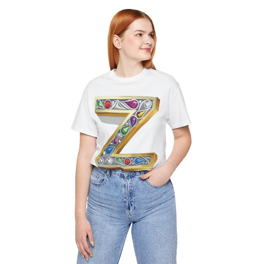 Letter Shirt, Shirt with Letters, Tee Shirt with Gold Letter, Shirt with Antique Letters