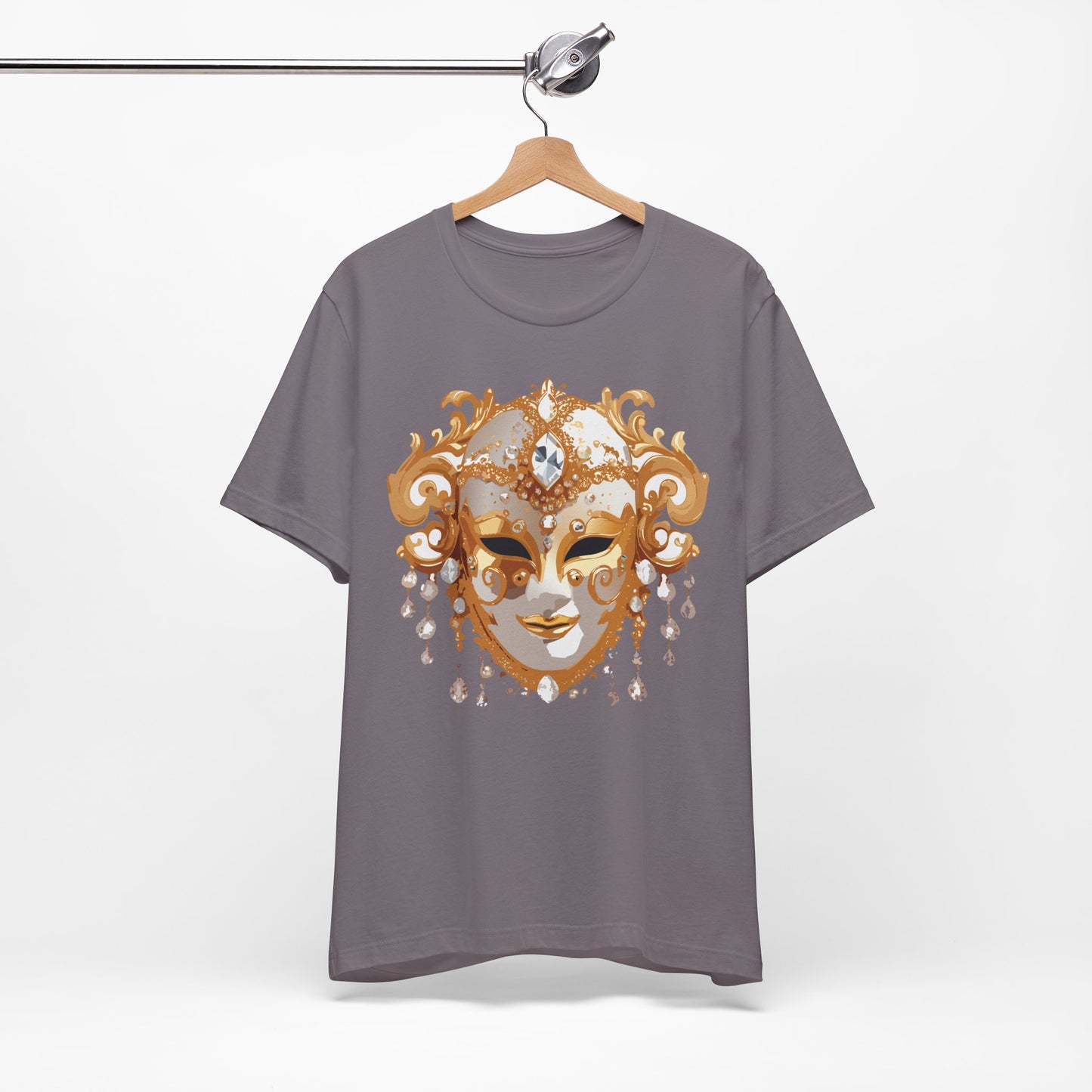 Mask Shirt, Shirt with Mask, Tee Shirt with Gold Face