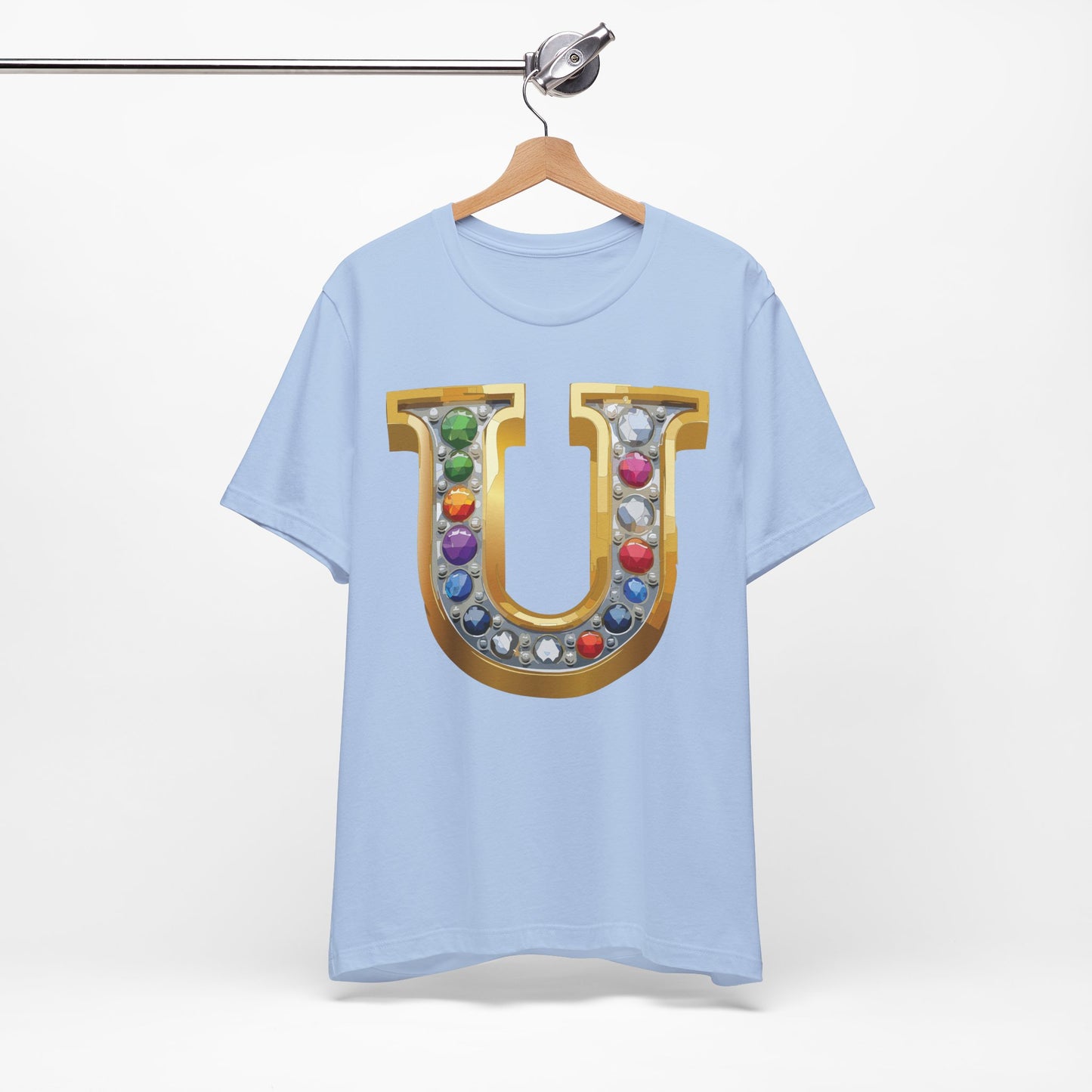 Letter Shirt, Shirt with Letters, Tee Shirt with Gold Letter, Shirt with Antique Letters
