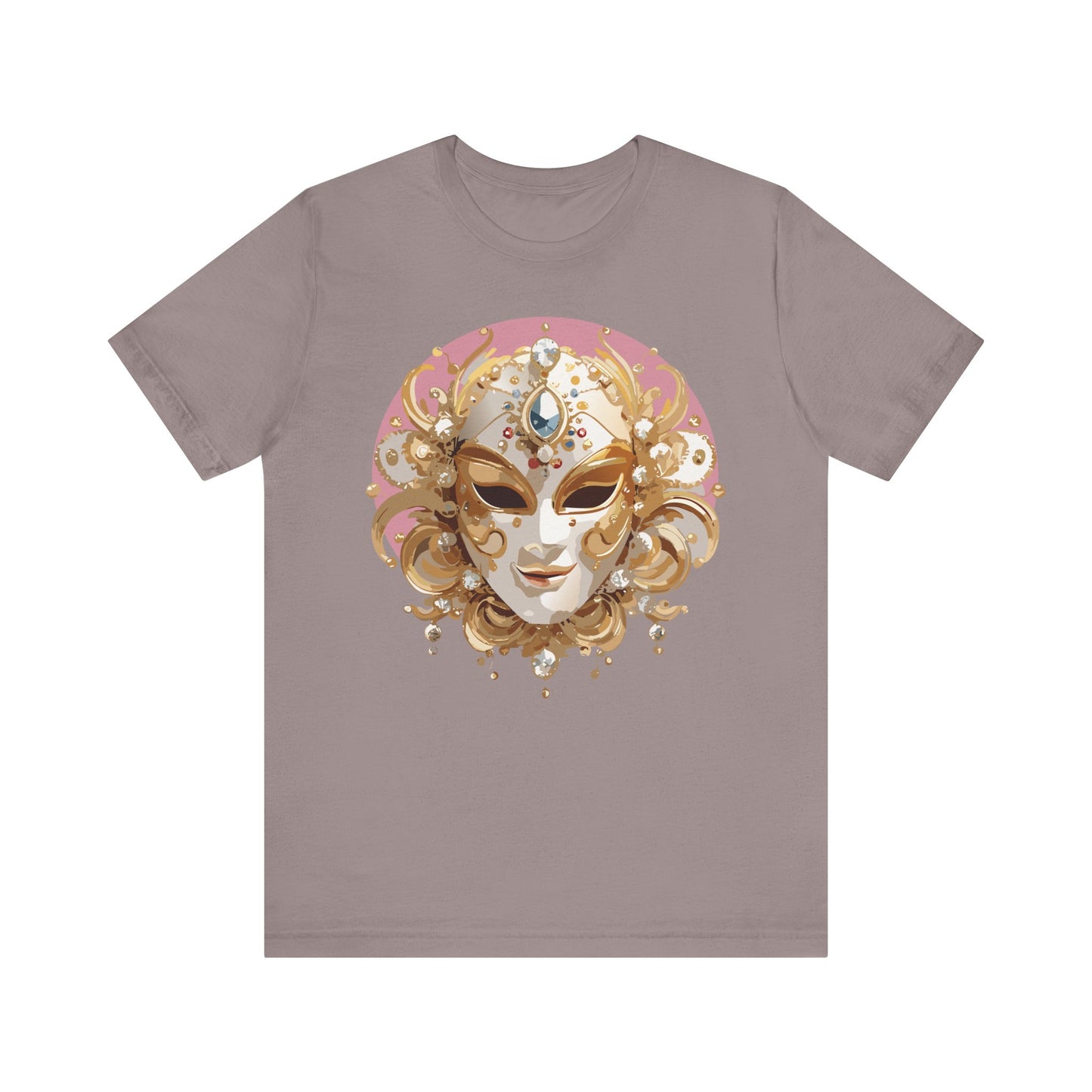 Mask Shirt, Shirt with Mask, Tee Shirt with Gold Face