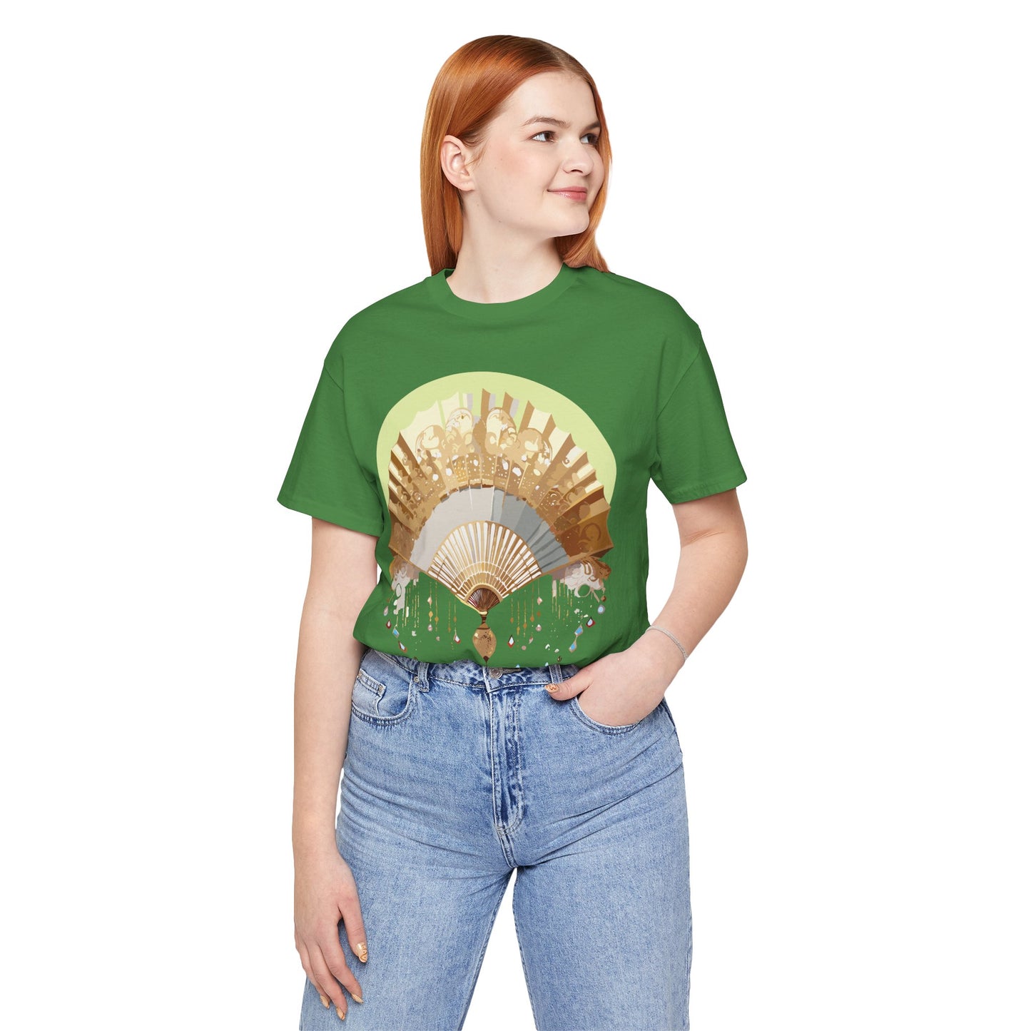 Fan shirt, Shirt with Fan, Tee Shirt with Gold Blower
