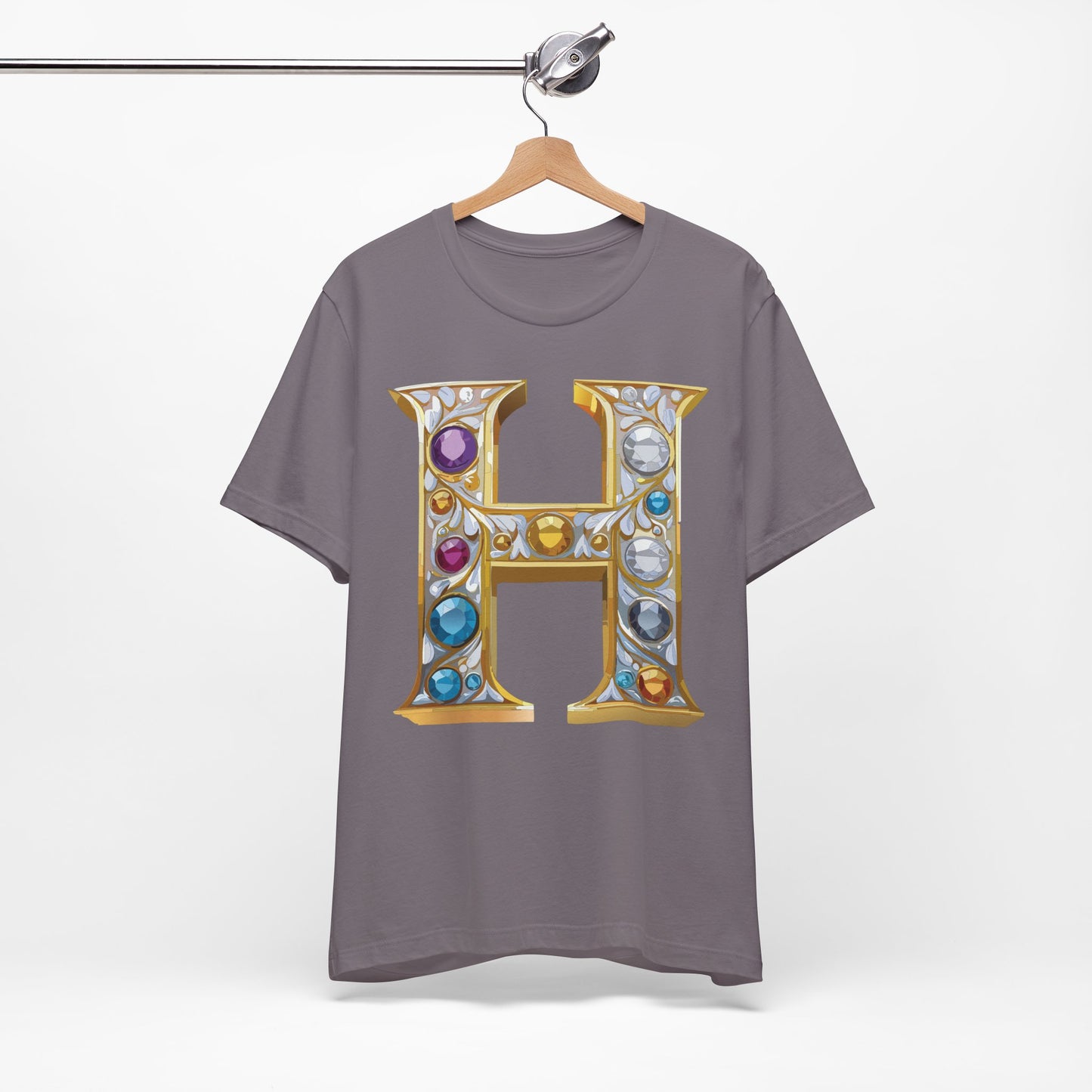 Letter Shirt, Shirt with Letters, Tee Shirt with Gold Letter, Shirt with Antique Letters