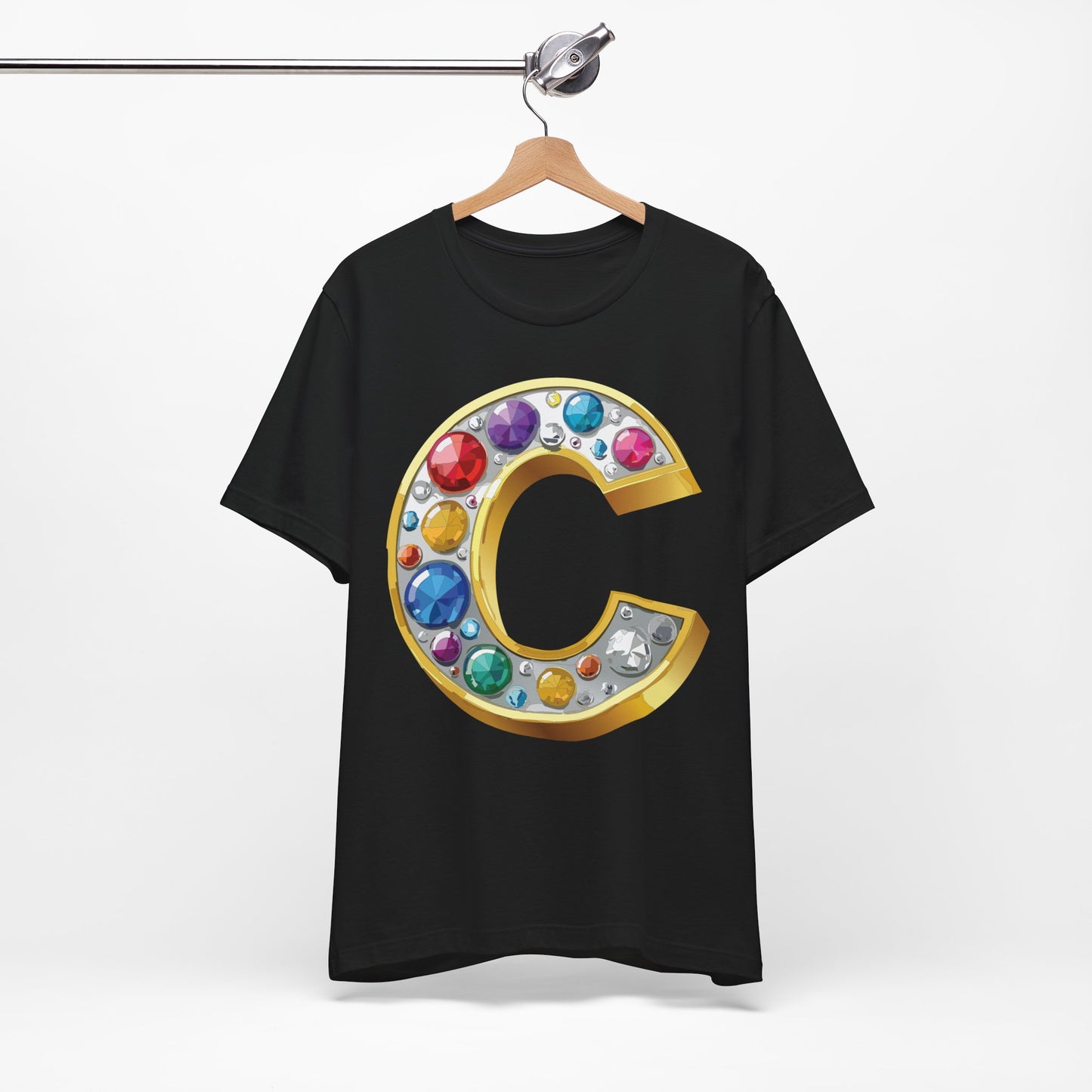 Letter Shirt, Shirt with Letters, Tee Shirt with Gold Letter, Shirt with Antique Letters