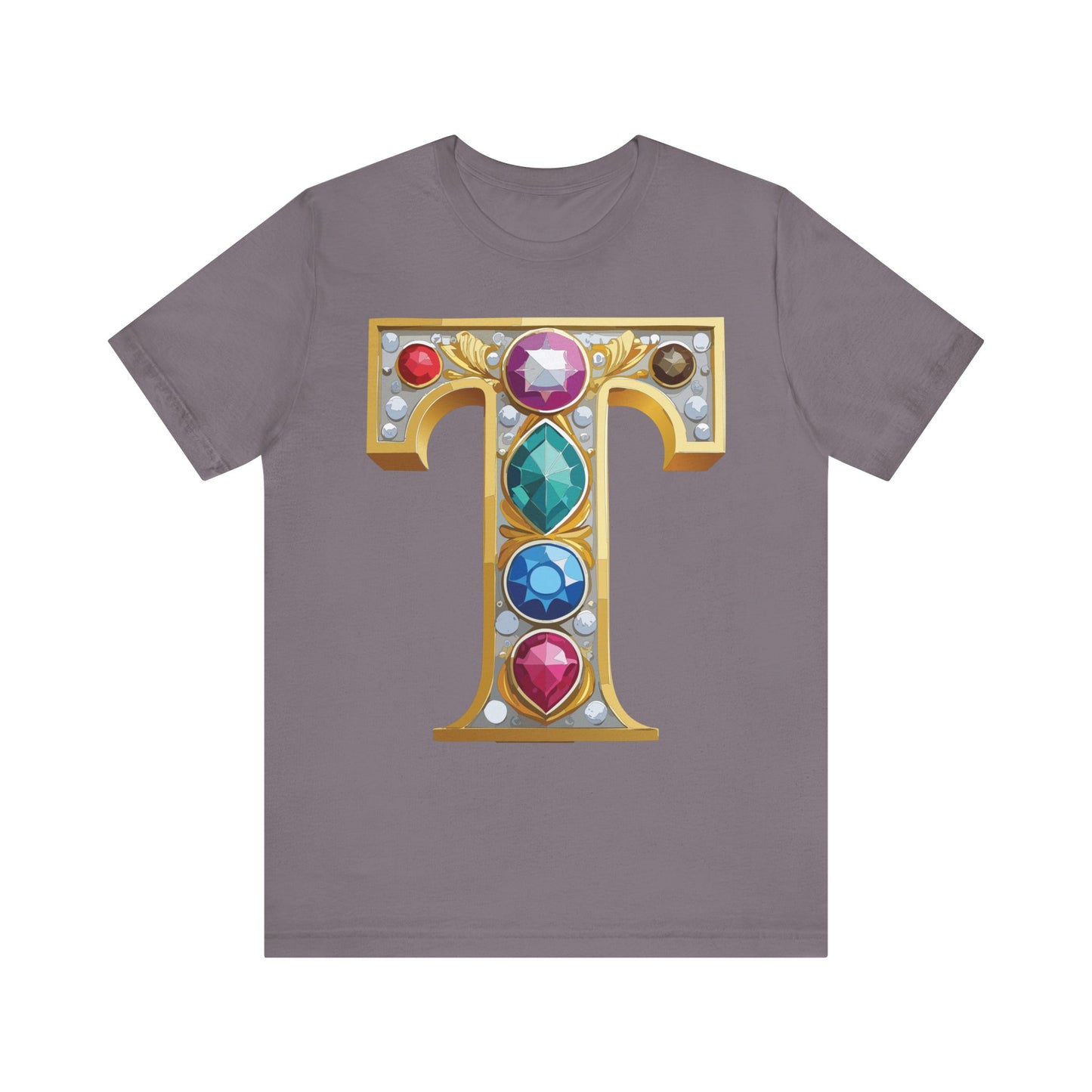 Letter Shirt, Shirt with Letters, Tee Shirt with Gold Letter, Shirt with Antique Letters