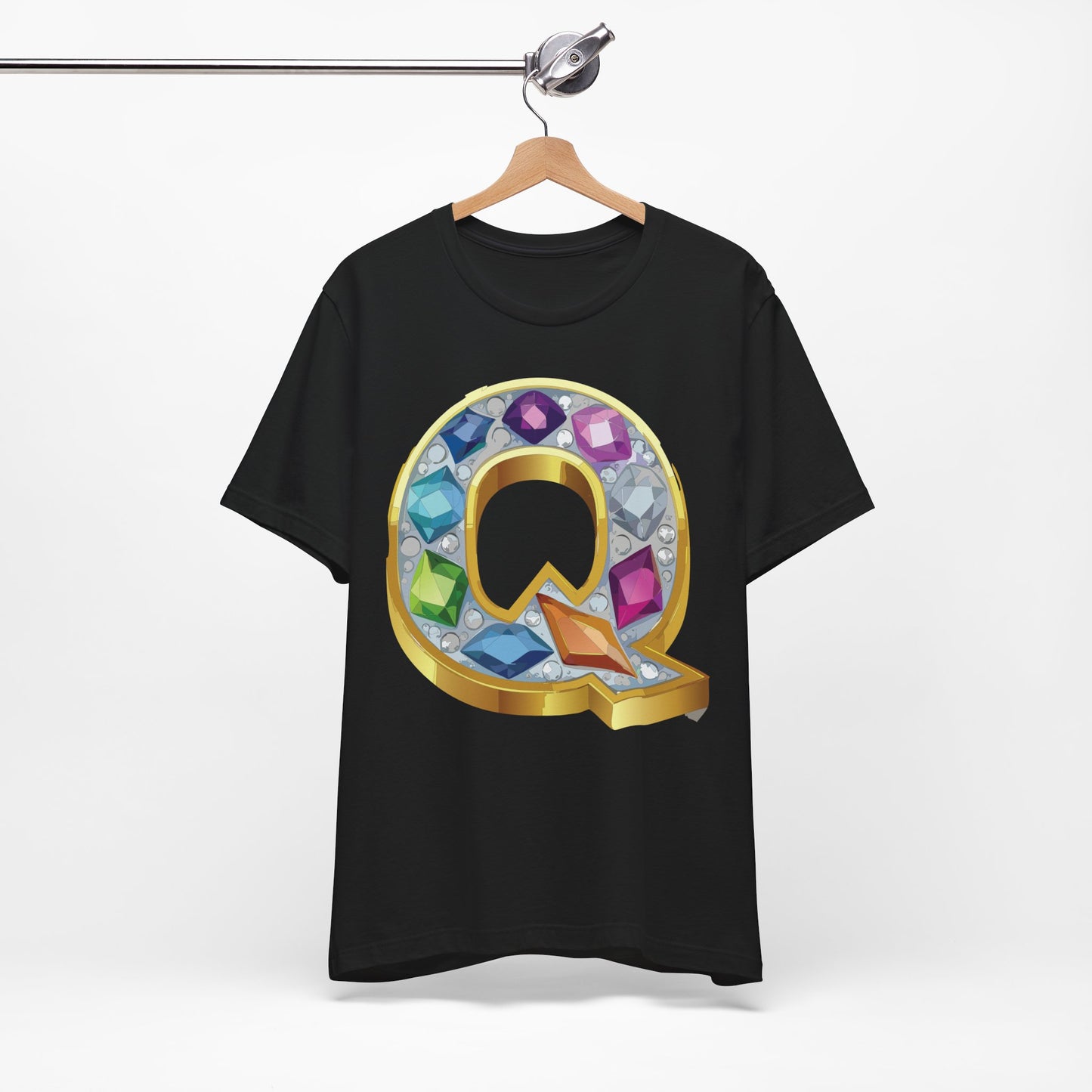 Letter Shirt, Shirt with Letters, Tee Shirt with Gold Letter, Shirt with Antique Letters