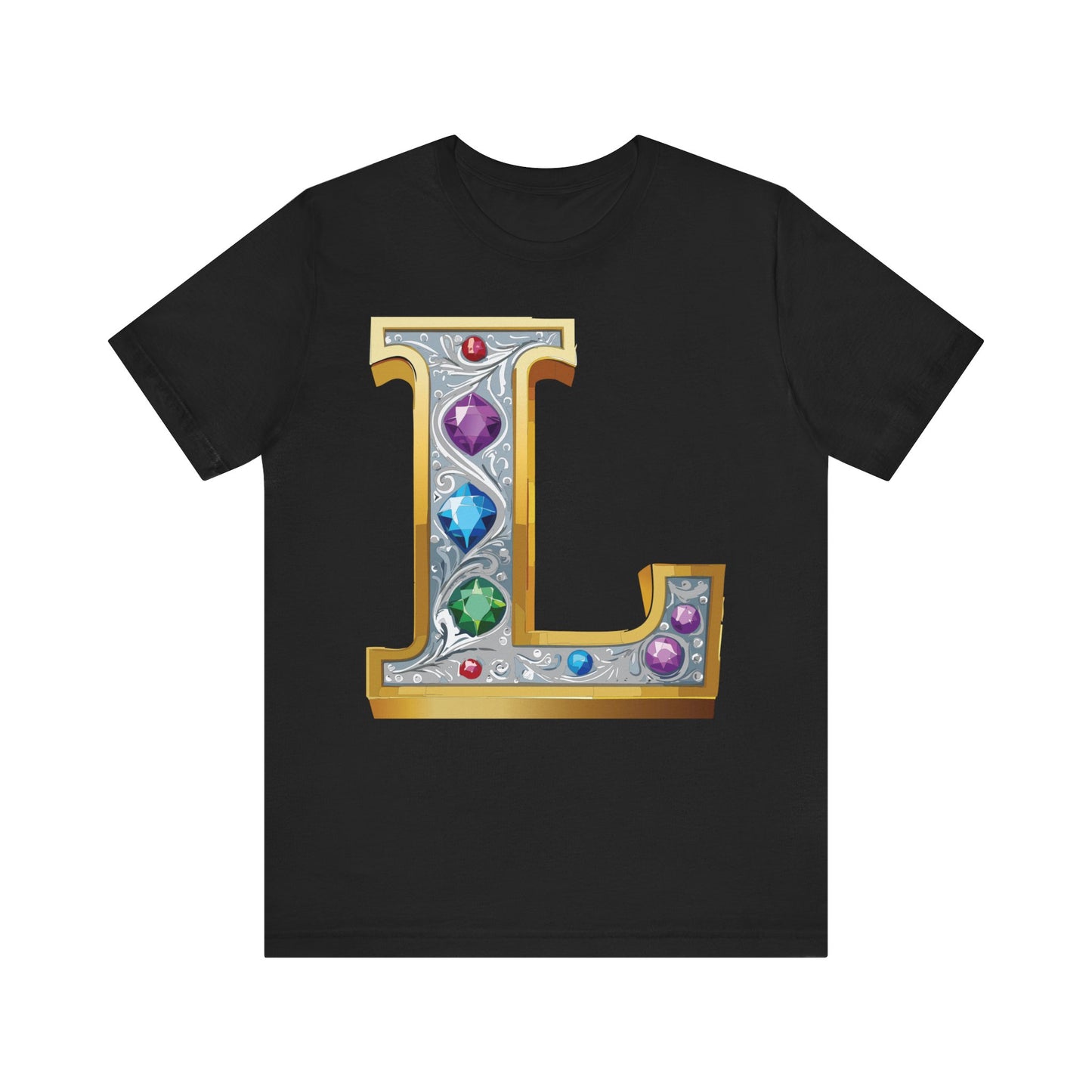 Letter Shirt, Shirt with Letters, Tee Shirt with Gold Letter, Shirt with Antique Letters