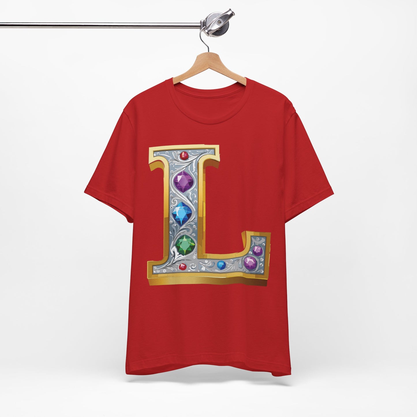 Letter Shirt, Shirt with Letters, Tee Shirt with Gold Letter, Shirt with Antique Letters