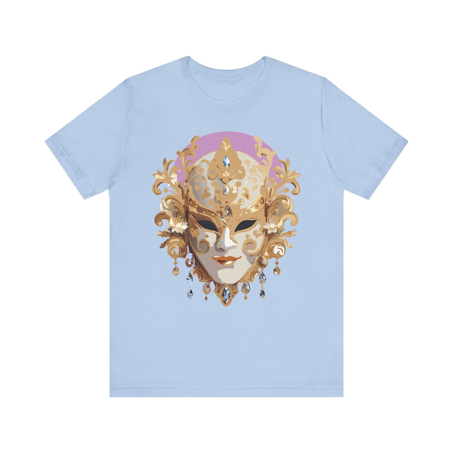 Mask Shirt, Shirt with Mask, Tee Shirt with Gold Face