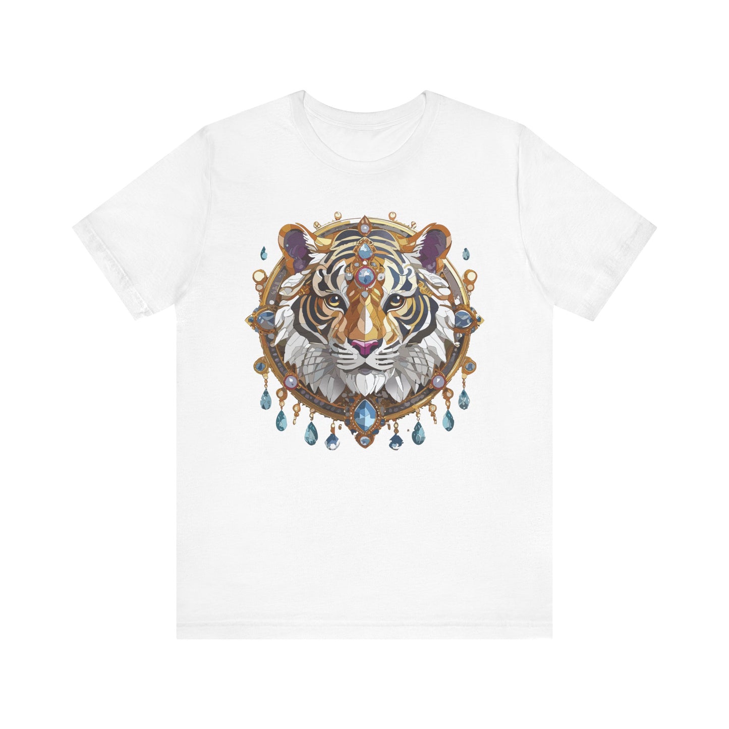 Animal Shirt, Shirt with Animal, Tee Shirt with Gold Animal Medal, Shirt with Antique Animal Medallion