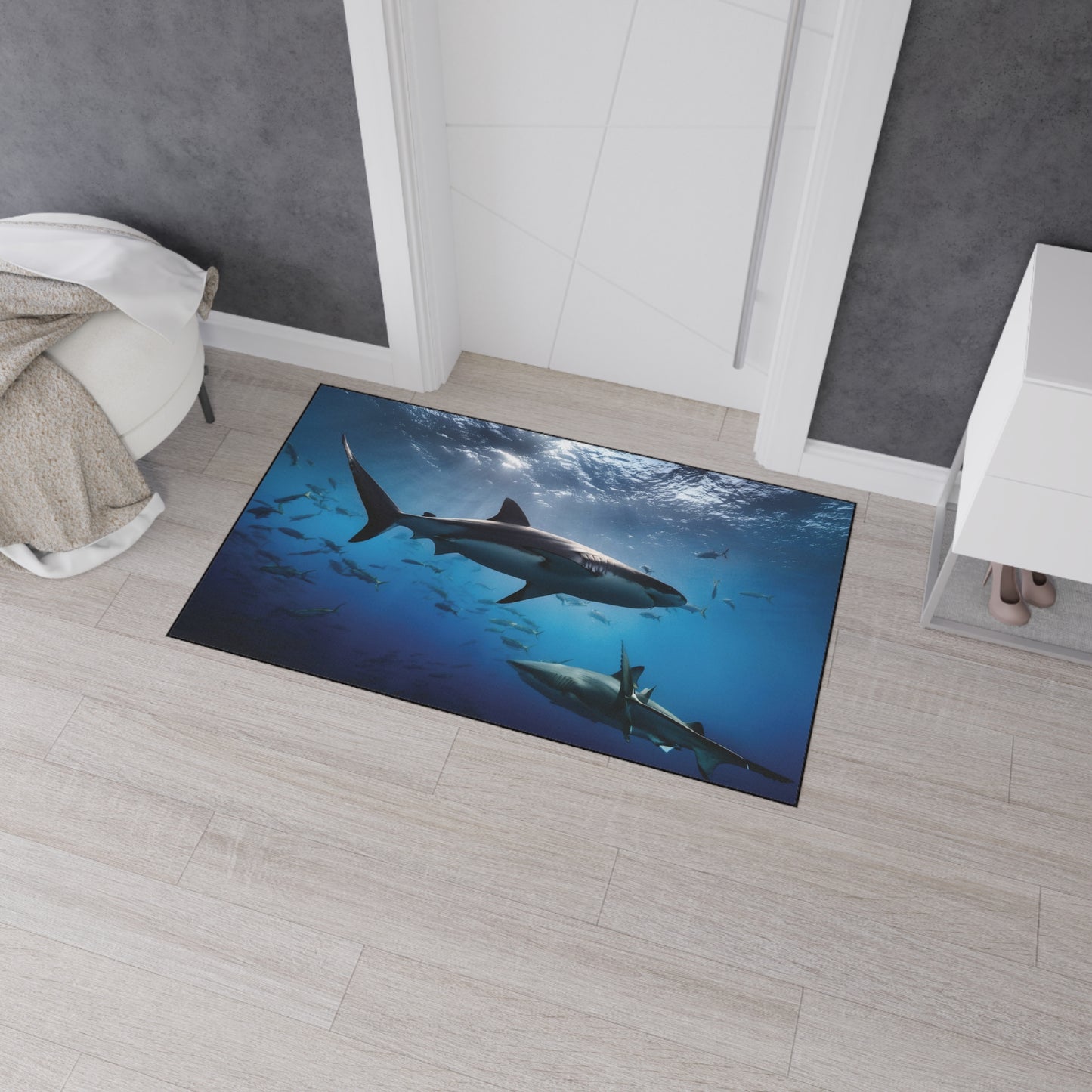 Heavy Duty Floor Mat - Deep Ocean- sharks