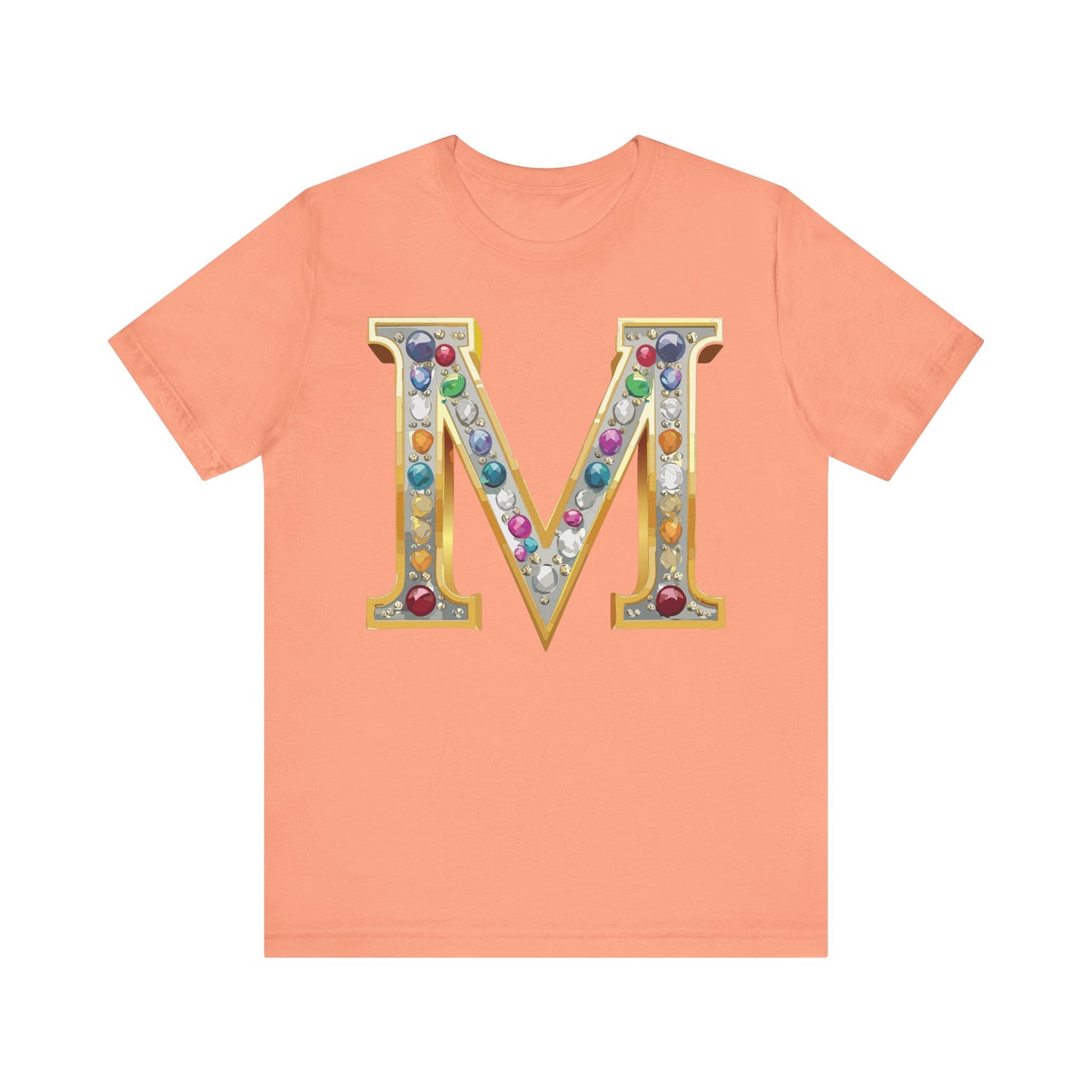 Letter Shirt, Shirt with Letters, Tee Shirt with Gold Letter, Shirt with Antique Letters