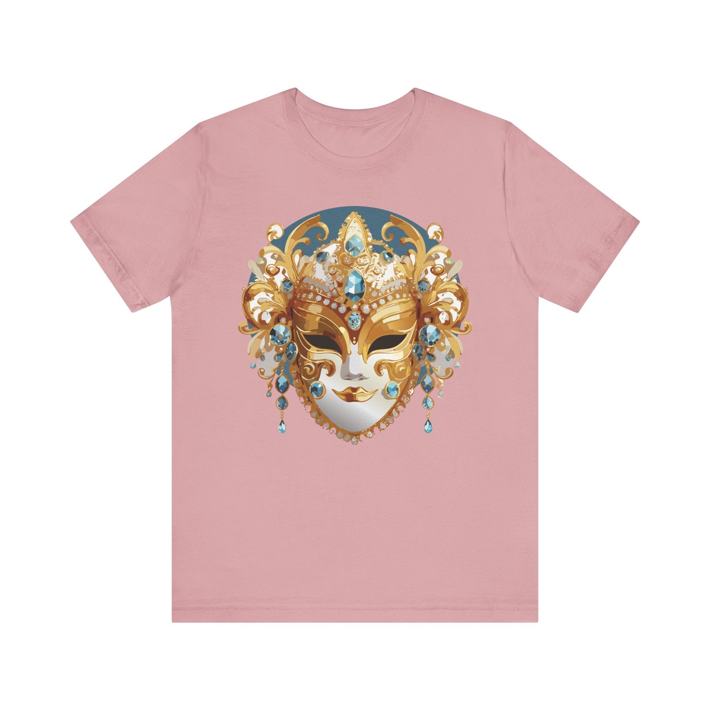 Mask Shirt, Shirt with Mask, Tee Shirt with Gold Face