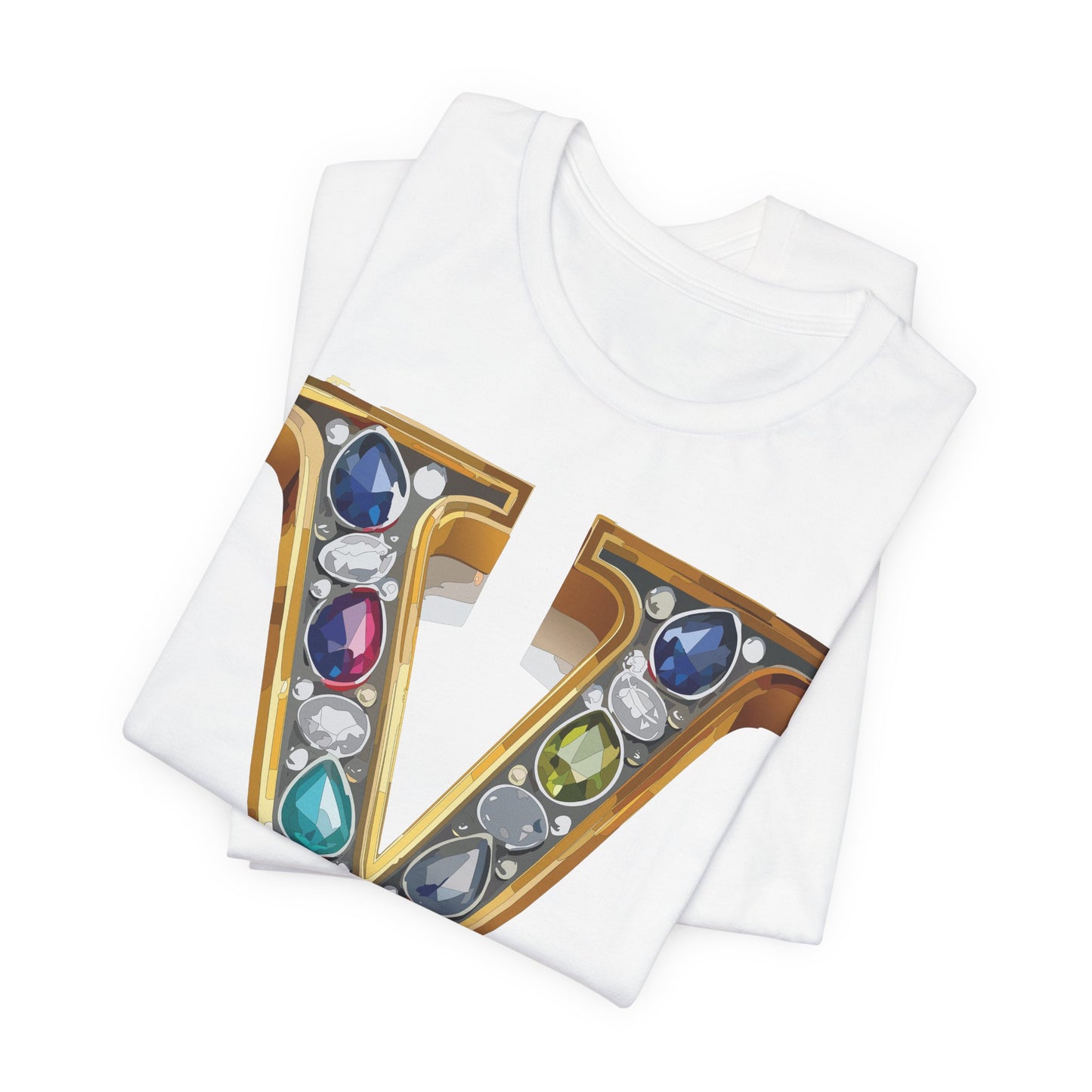 Letter Shirt, Shirt with Letters, Tee Shirt with Gold Letter, Shirt with Antique Letters