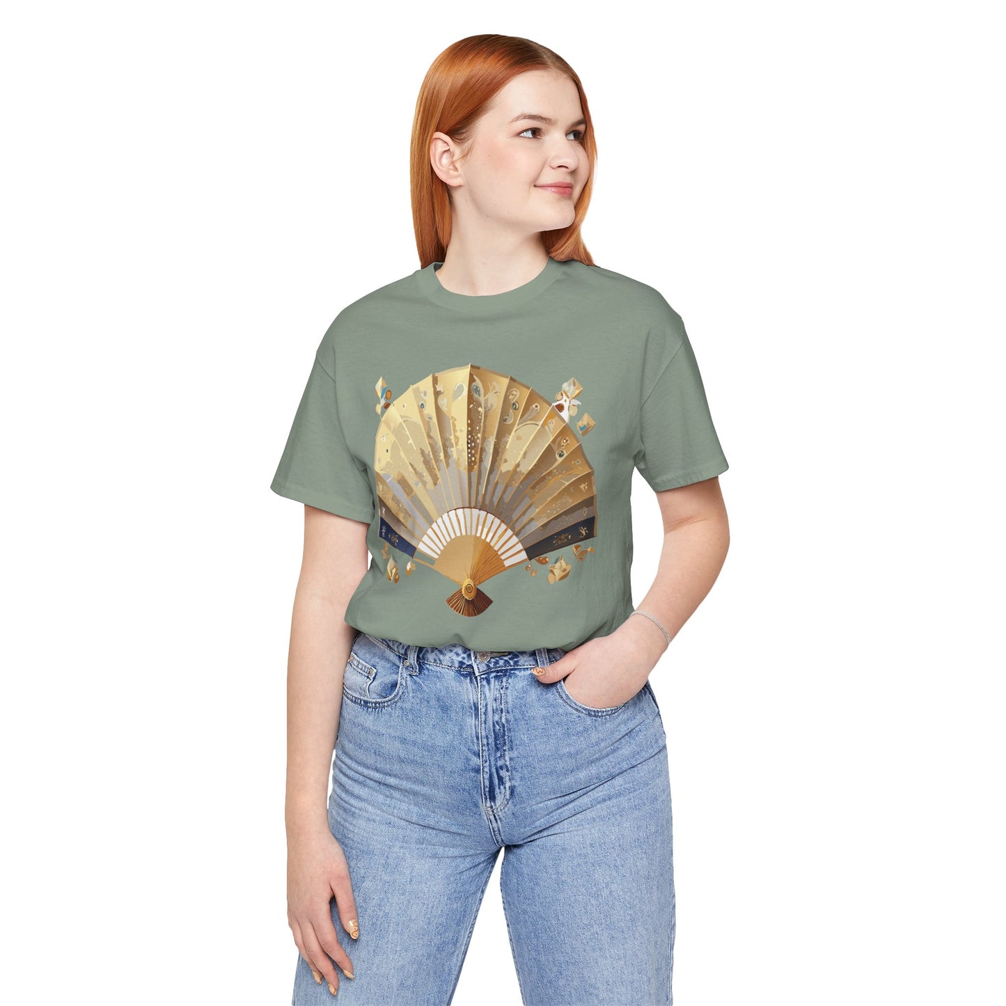 Fan shirt, Shirt with Fan, Tee Shirt with Gold Blower