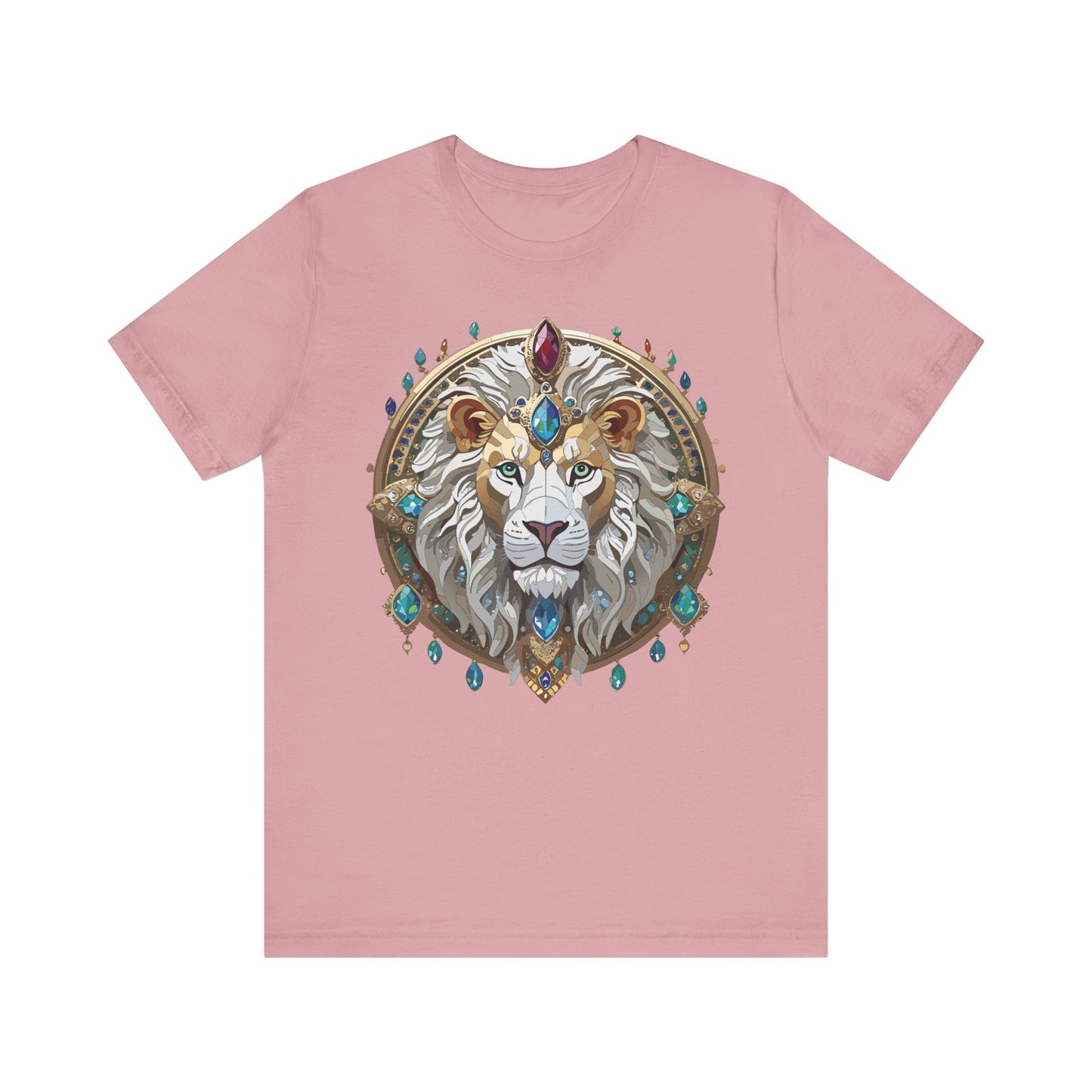 Animal Shirt, Shirt with Animal, Tee Shirt with Gold Animal Medal, Shirt with Antique Animal Medallion